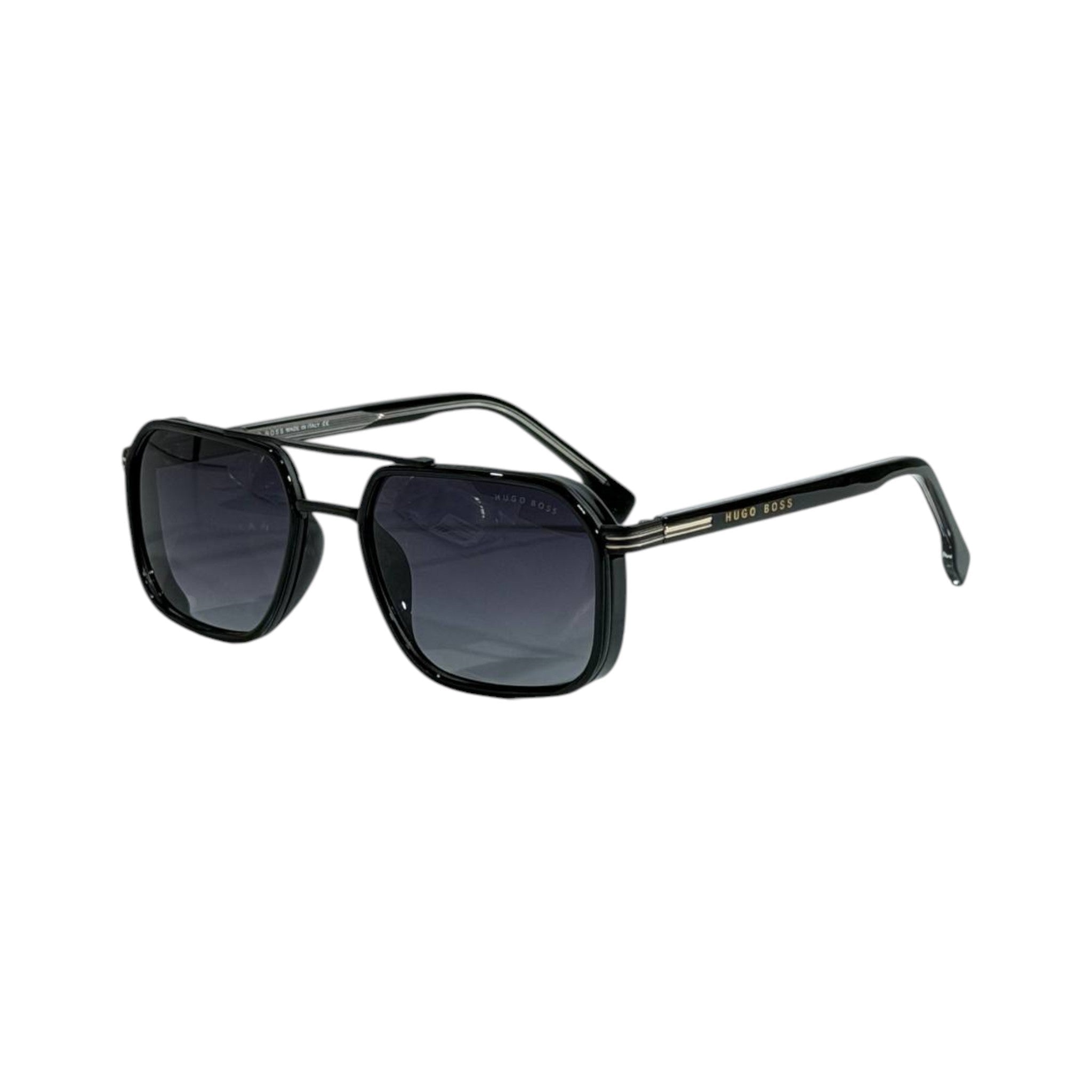Hugo Boss Double Bridge Square Sunglasses – Black Luxury Frame 🕶️🖤 - MASTERPIECE