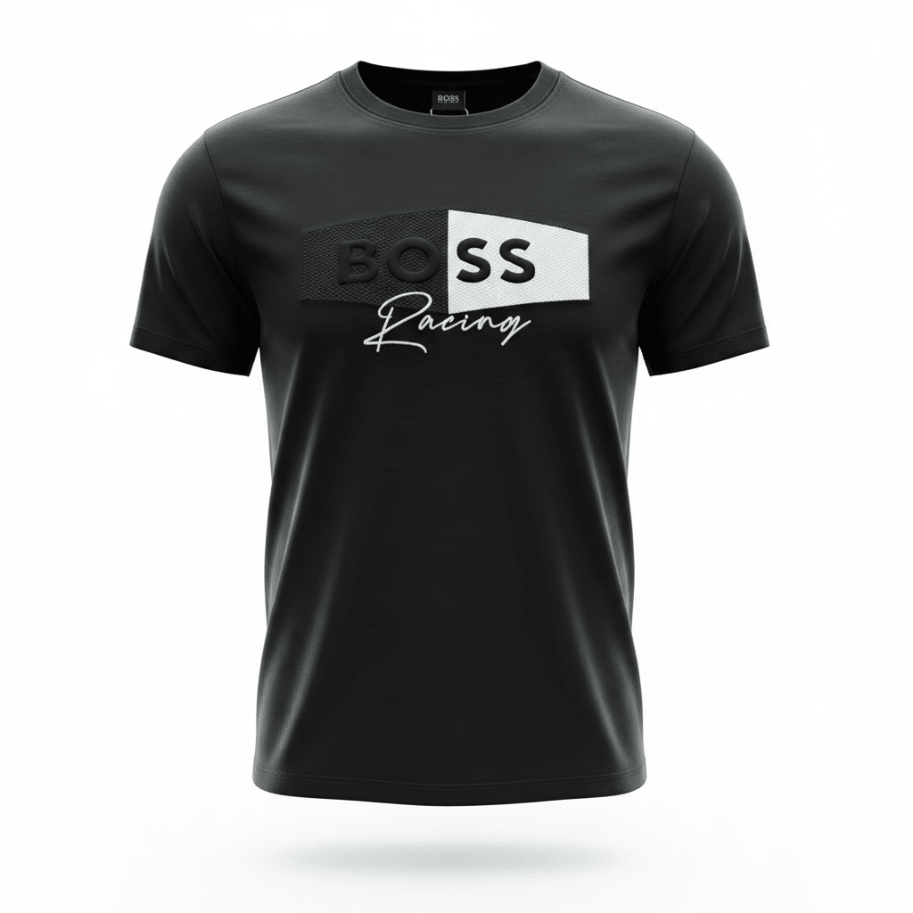 HUGO BOSS Racing Black Graphic T-Shirt 🖤🏁 Sport Luxe Edition - MASTERPIECE