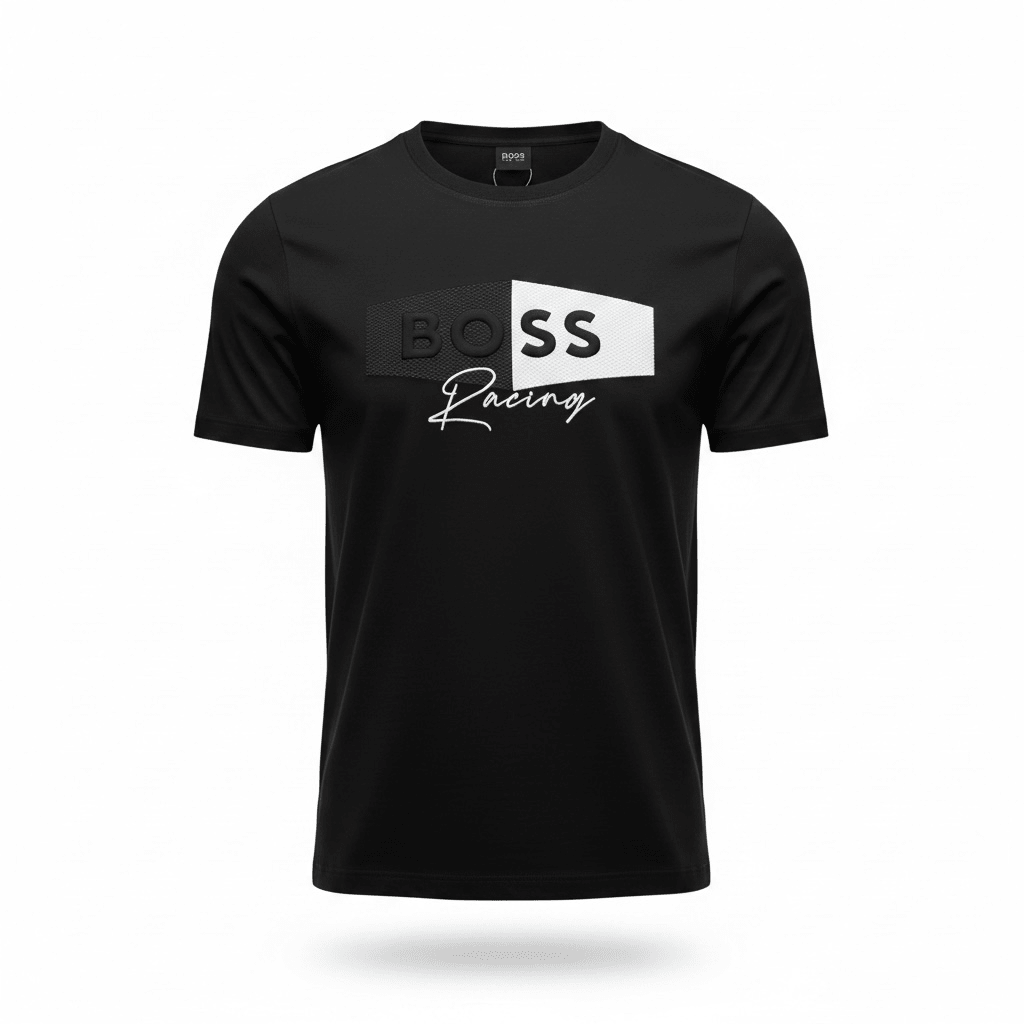 HUGO BOSS Racing Black Graphic T-Shirt 🖤🏁 Sport Luxe Edition - MASTERPIECE
