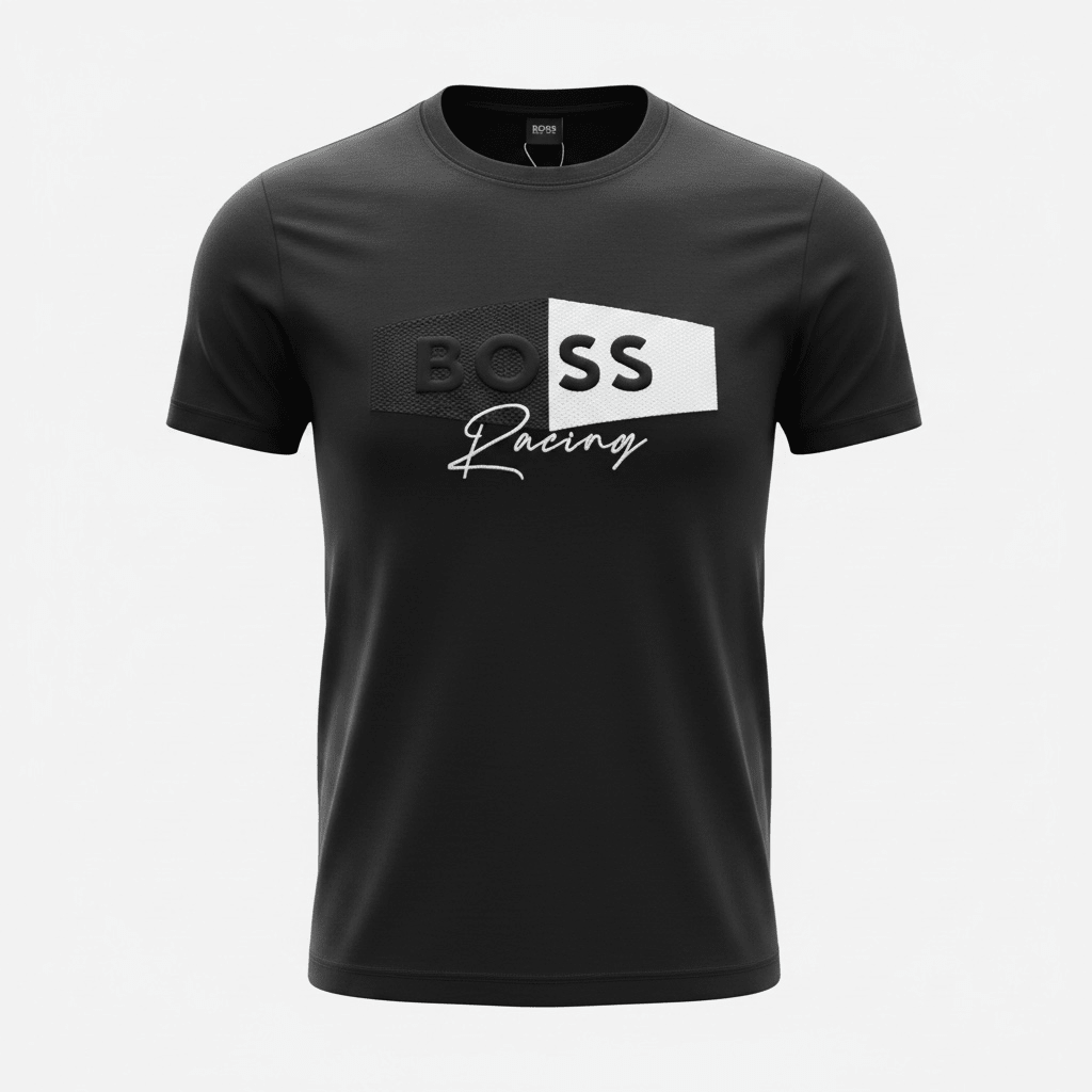 HUGO BOSS Racing Black Graphic T-Shirt 🖤🏁 Sport Luxe Edition - MASTERPIECE