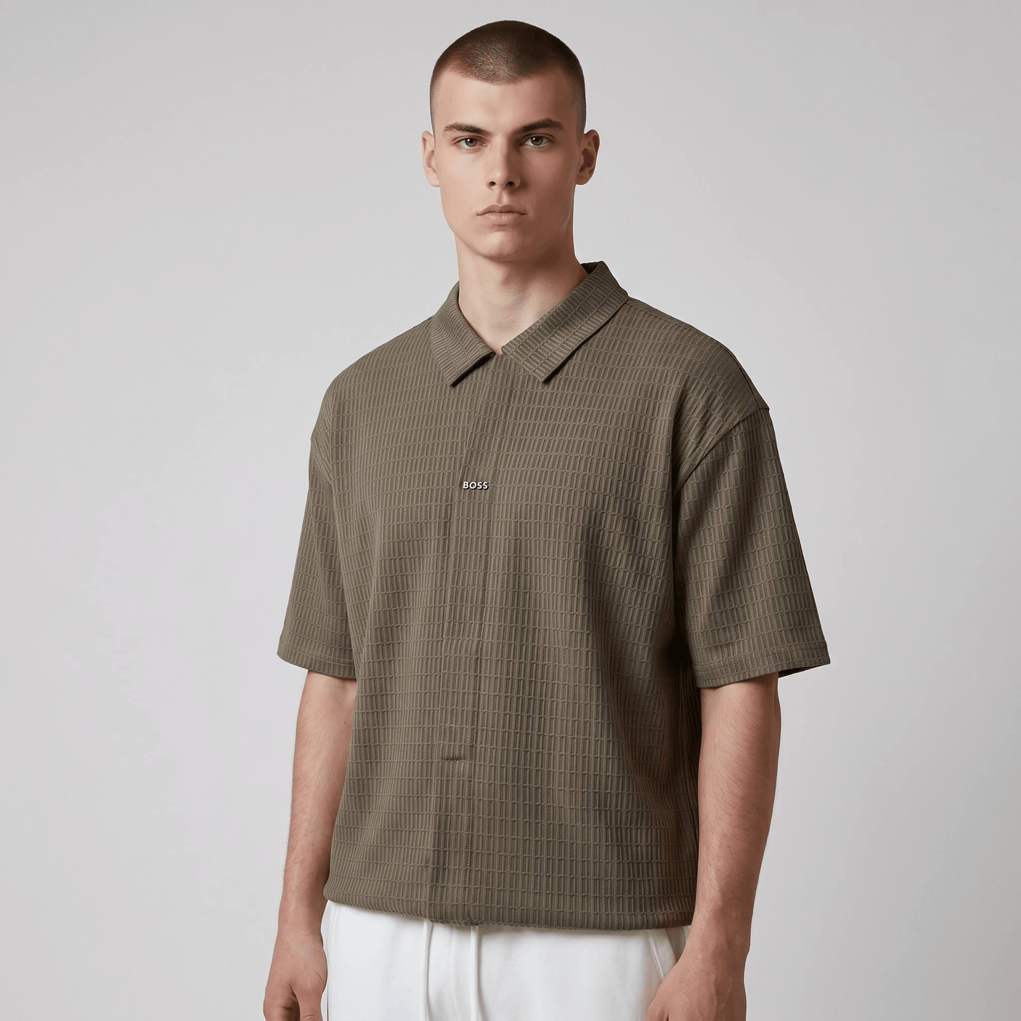 🤎🔥 Hugo Boss Textured Luxury Polo Shirt – Smart Casual Premium Edition 👔✨ - MASTERPIECE