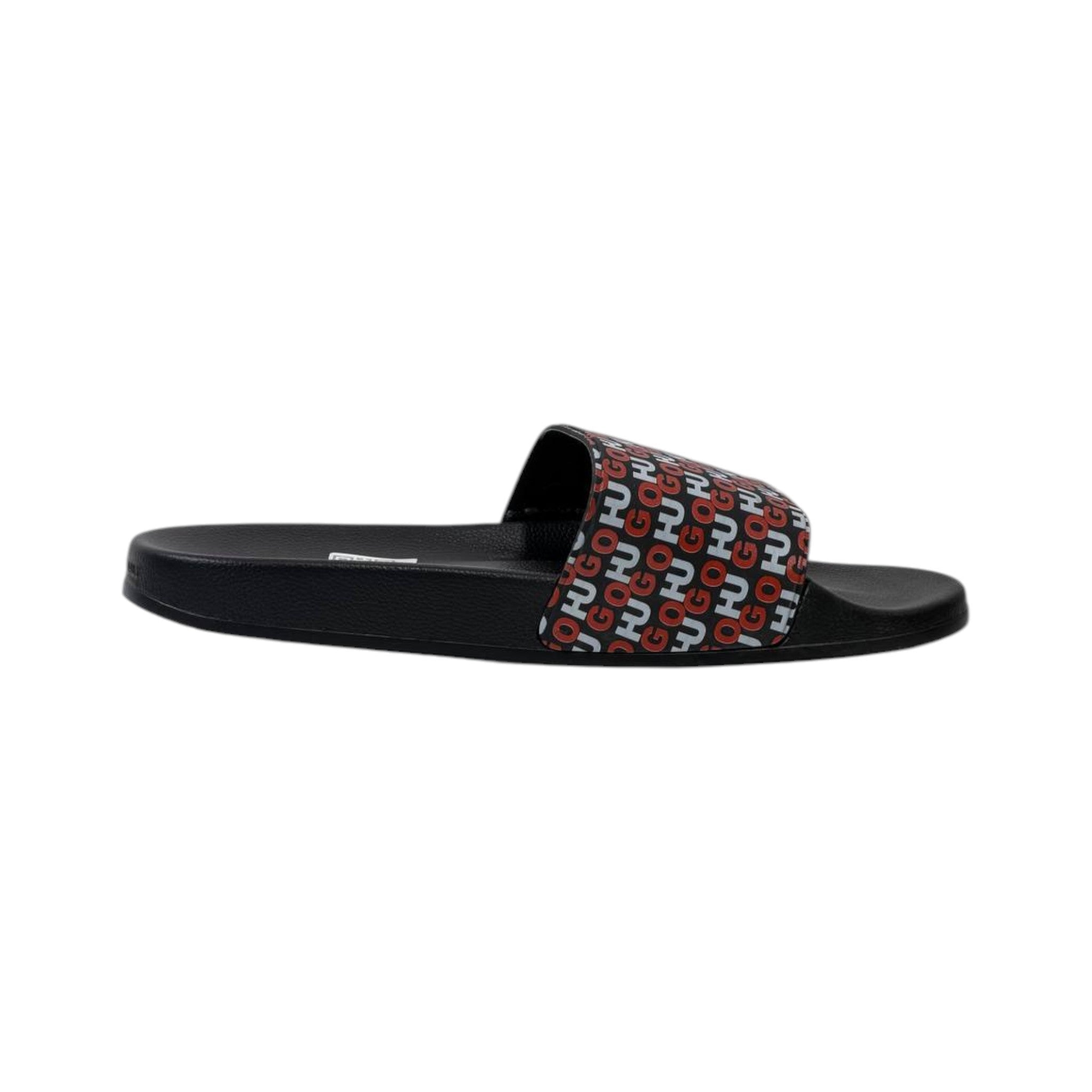 Hugo Logo Print Slides – Black Edition 🔥🖤 - MASTERPIECE