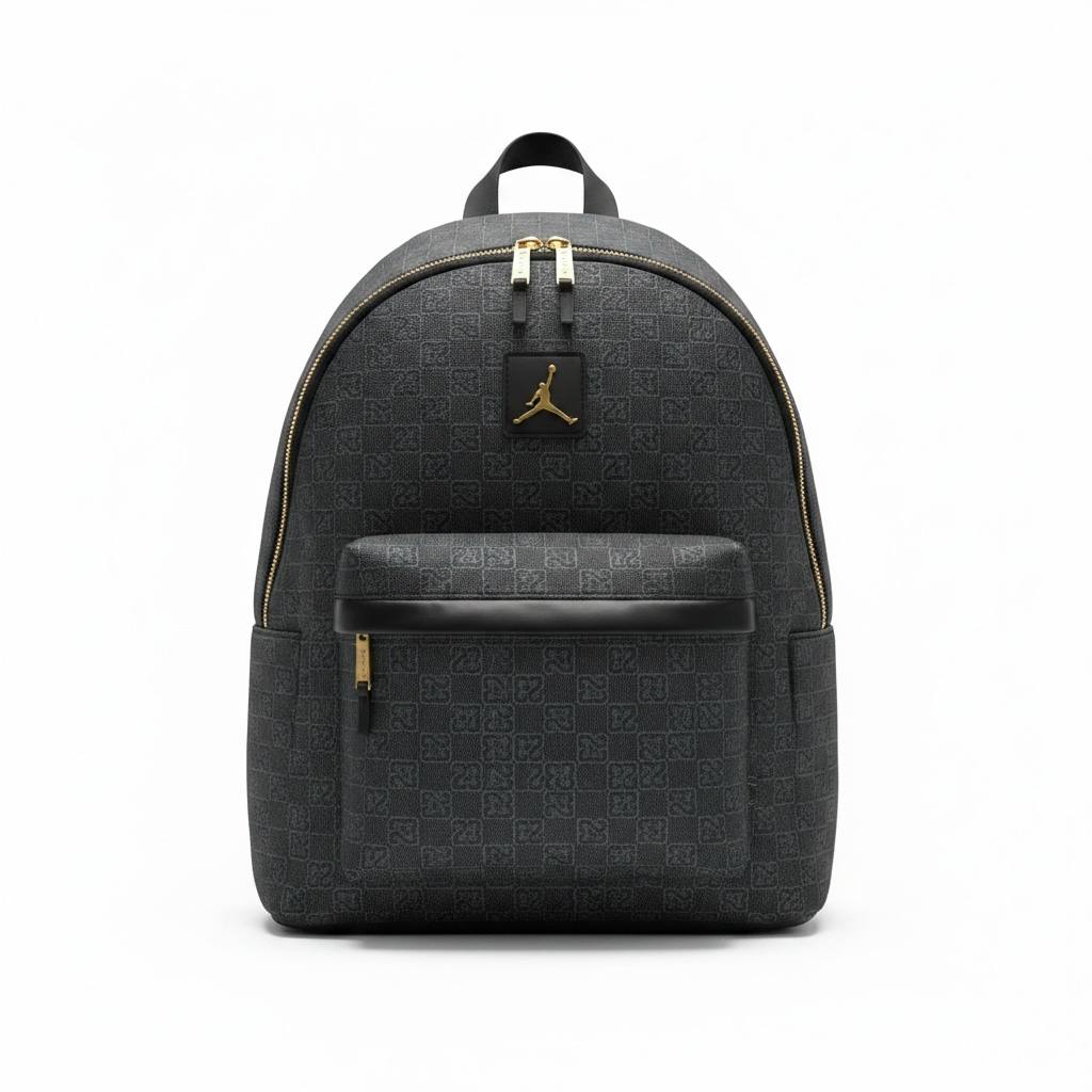 Jordan Luxe Monogram Backpack 🎒🖤 Premium Black Edition - MASTERPIECE