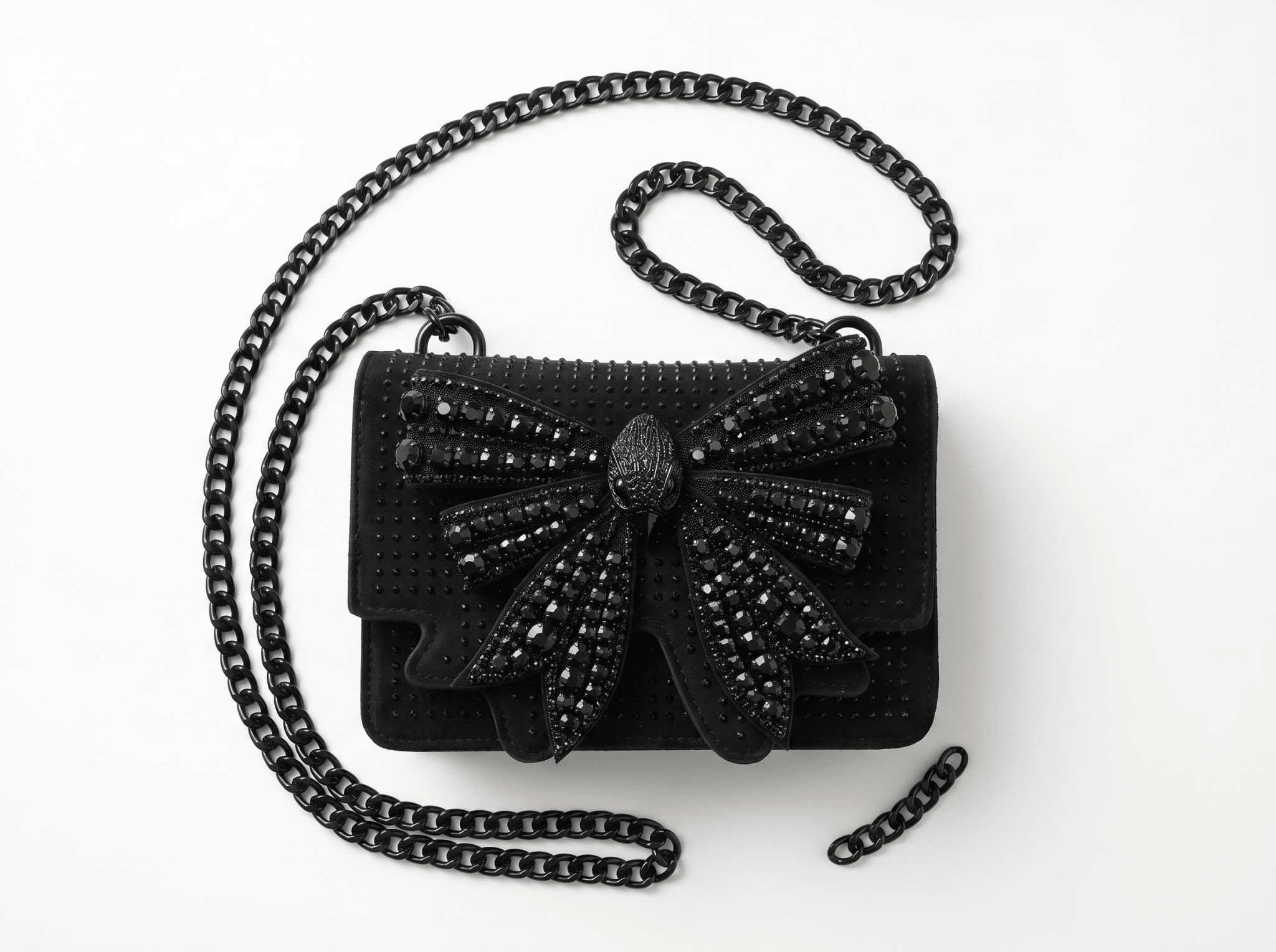 🖤 Kurt Geiger Kensington Crystal Bow Crossbody – All Black Edition 🖤 - MASTERPIECE