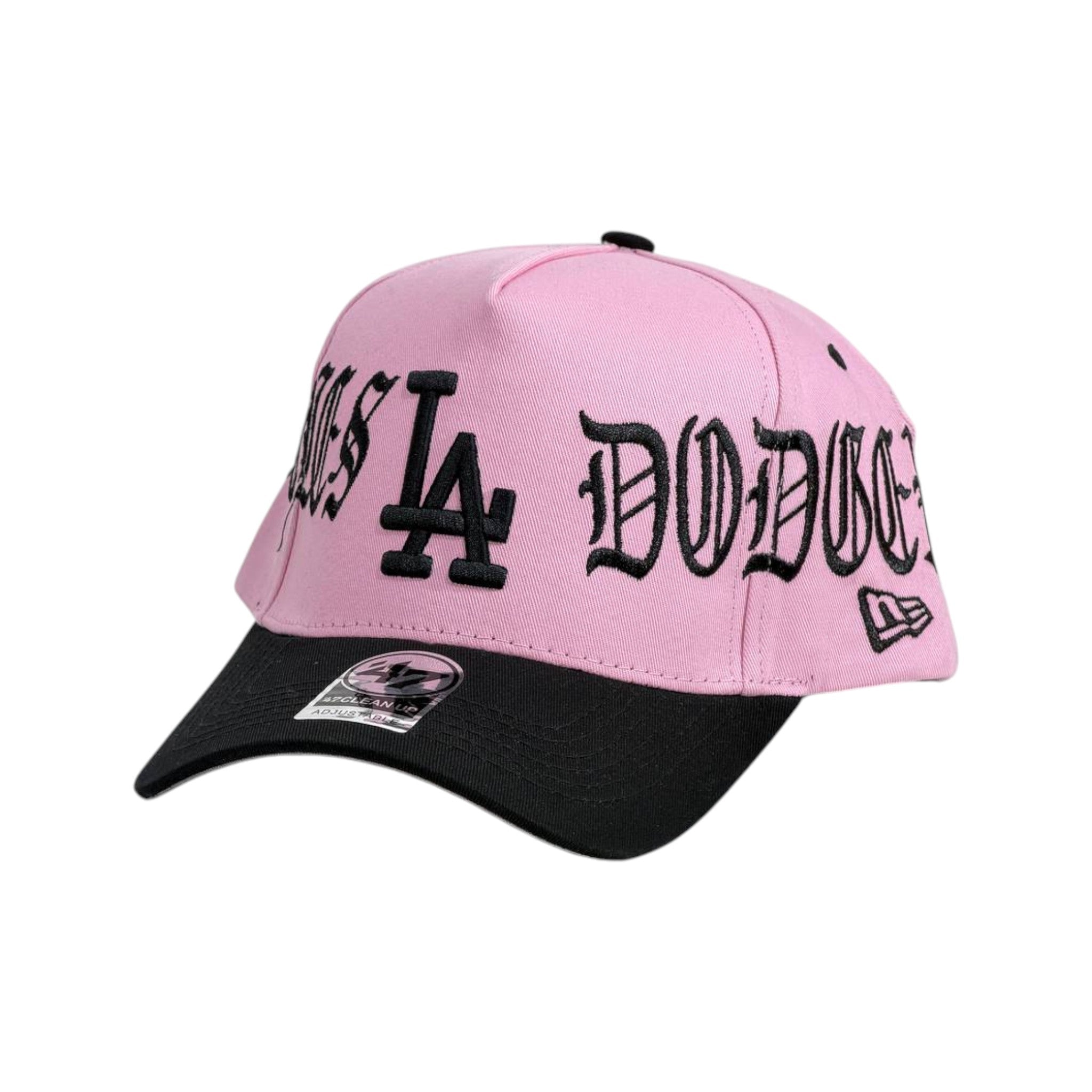 LA Dodgers Pink & Black Embroidered Cap – Bold Streetwear Style 💗🖤 - MASTERPIECE