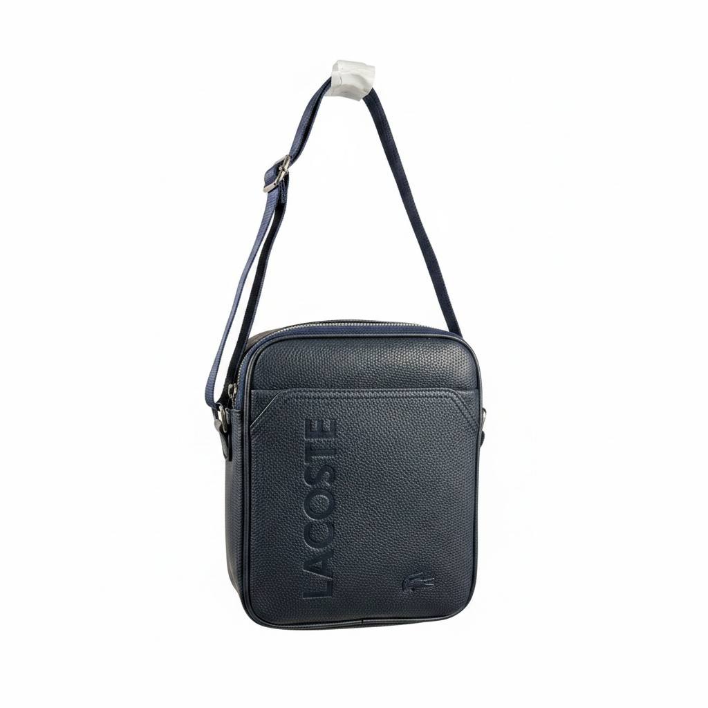 Lacoste Signature Navy Crossbody Bag 🐊💙 Premium Everyday Messenger - MASTERPIECE