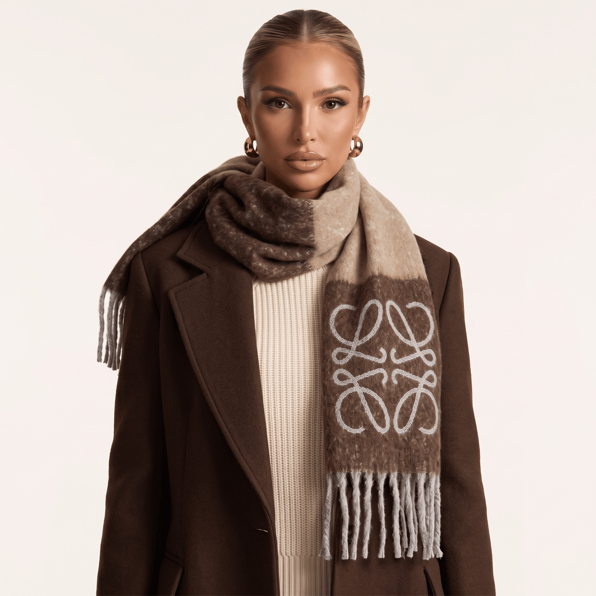 Loewe Anagram Scarf — Brown - MASTERPIECE