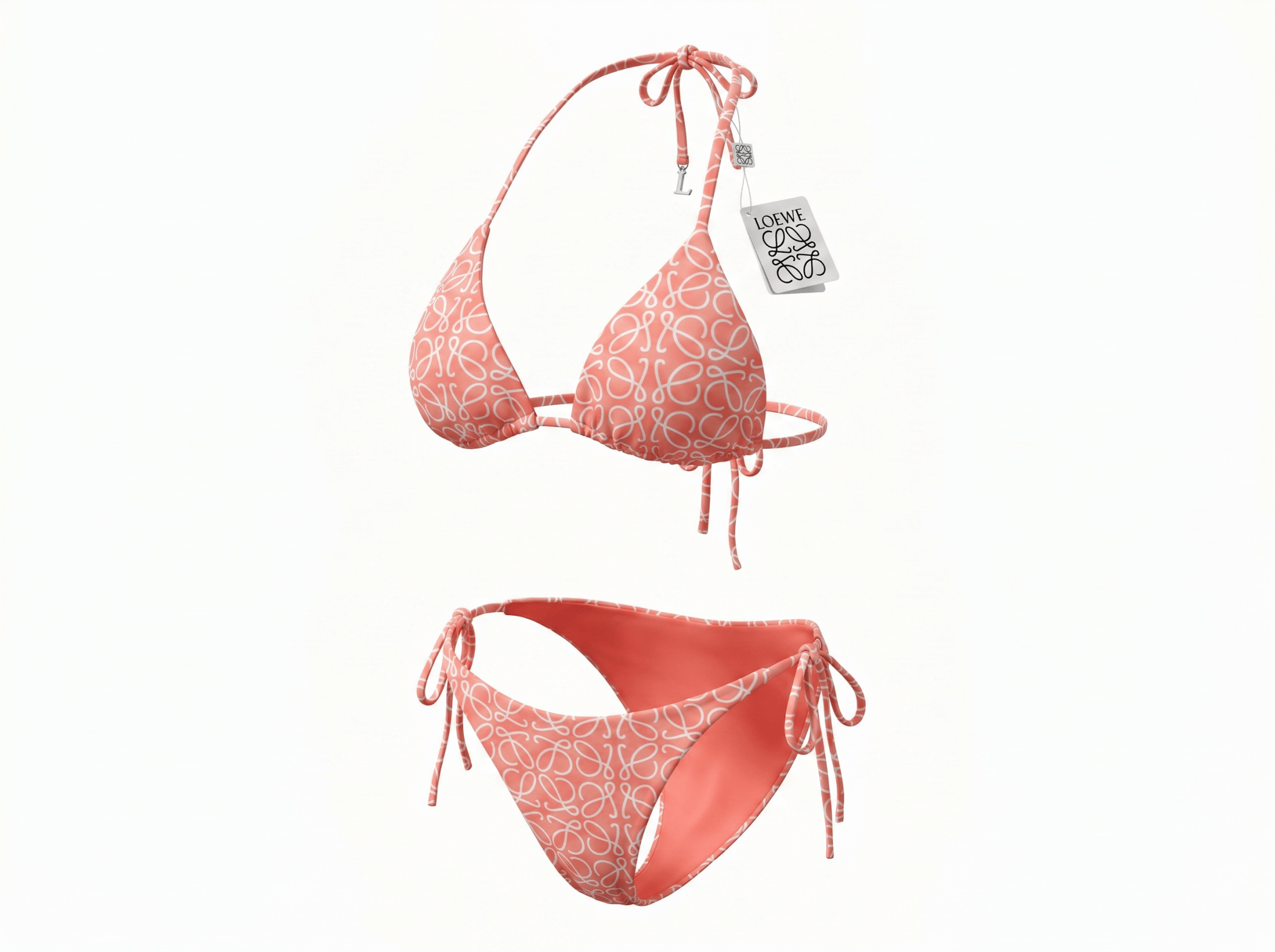 Loewe Anagram Triangle Bikini – Coral Pink 🩷🌴 - MASTERPIECE