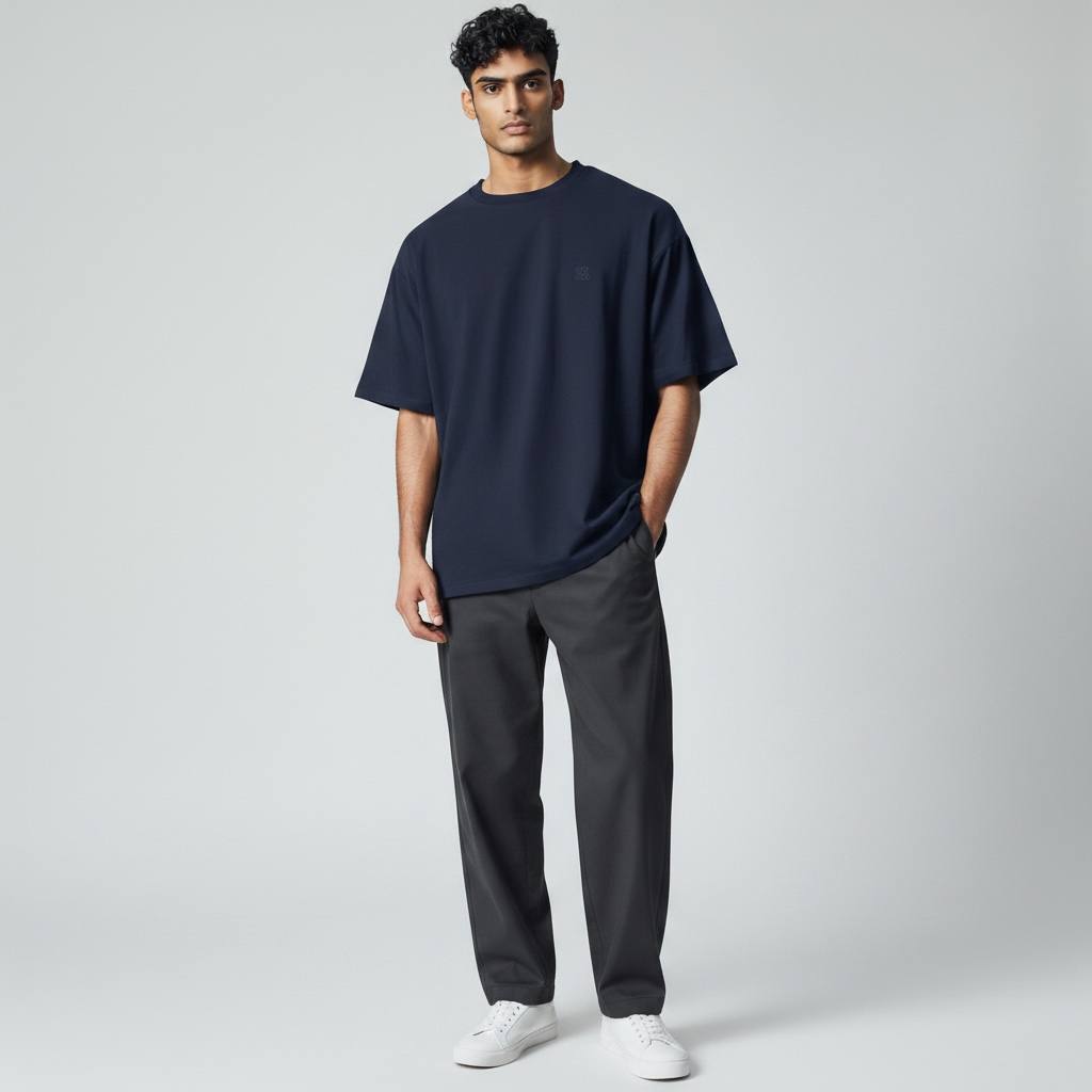 Loewe Minimalist Navy Premium T-Shirt – Luxury Everyday Essential 💙✨ - MASTERPIECE