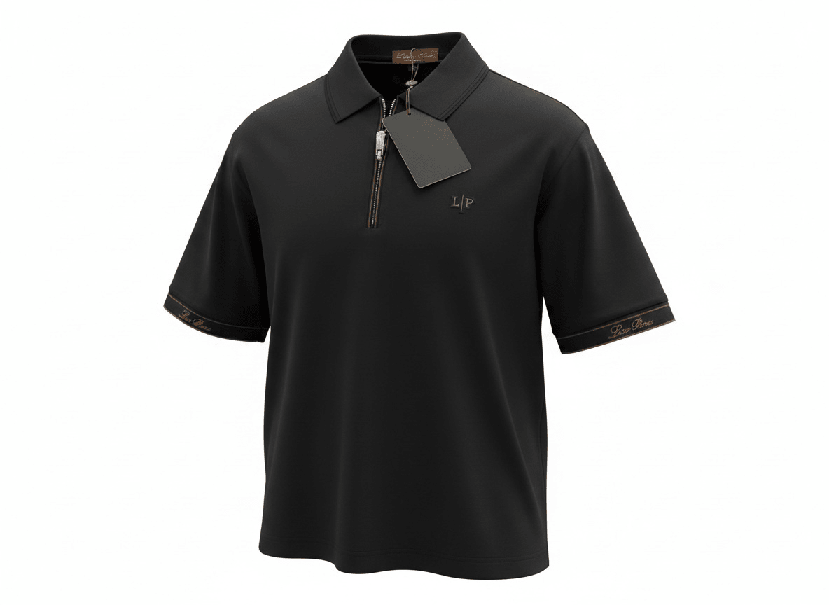 Loro Piana Black Half - Zip Polo Shirt 🖤✨ Premium Luxury Fit - MASTERPIECE