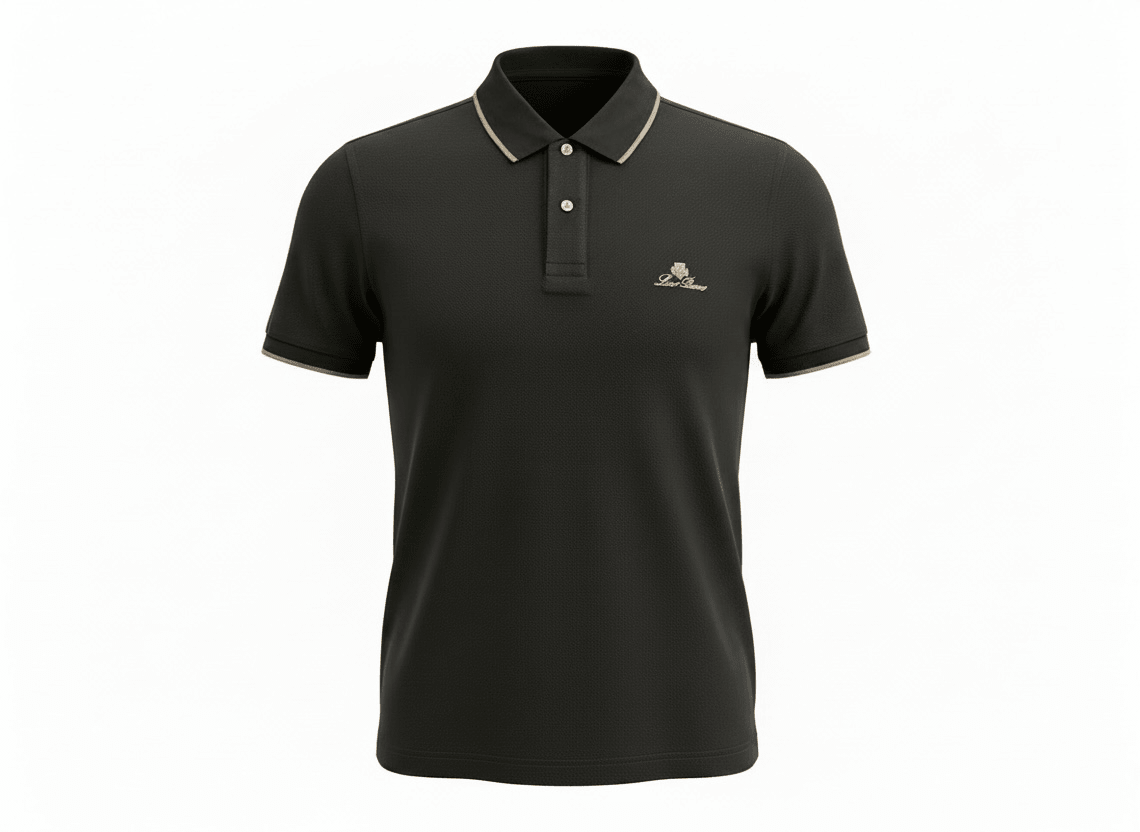 Loro Piana Black Textured Polo Shirt 🖤✨ Premium Classic Fit - MASTERPIECE