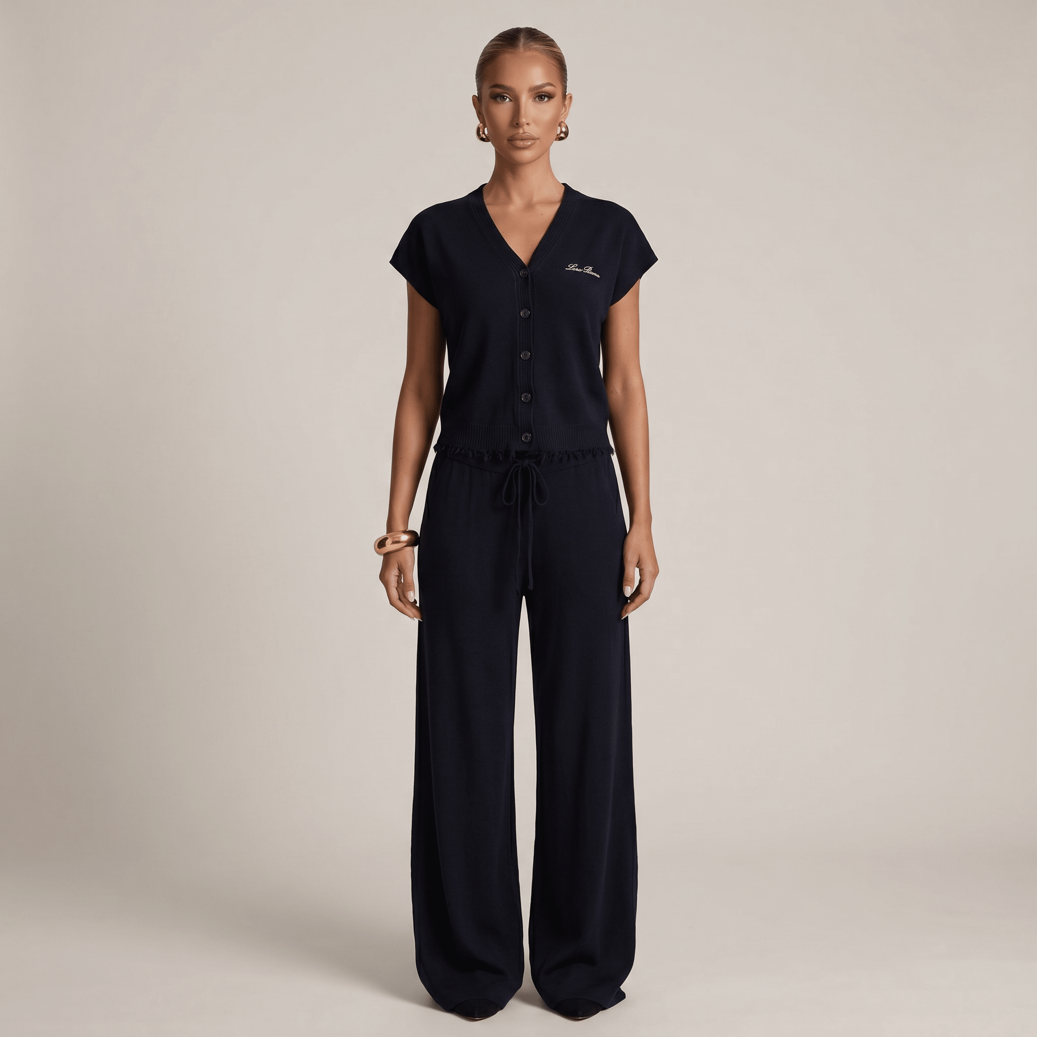 Loro Piana Cashmere Knit Lounge Set – Black 🖤✨ - MASTERPIECE