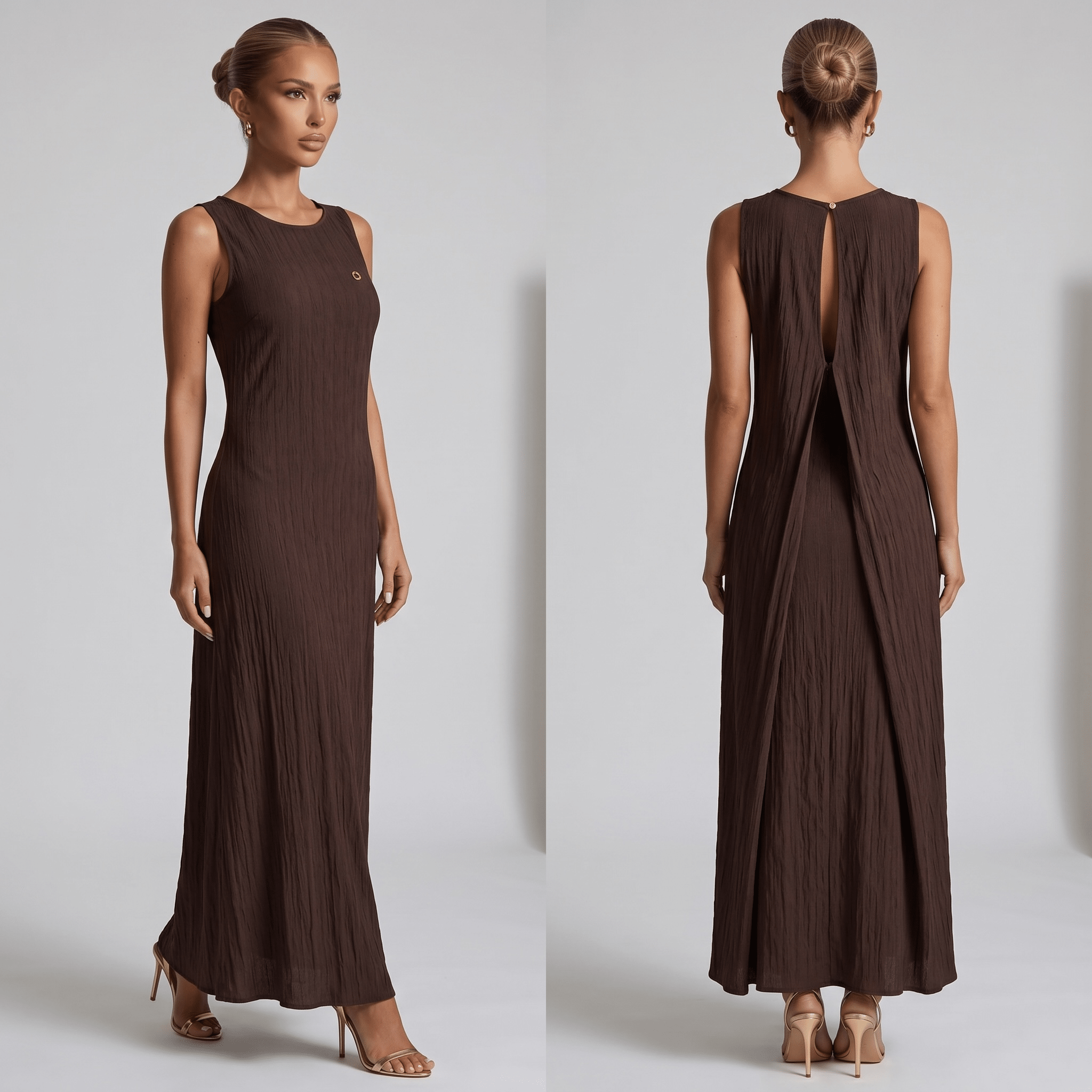 🤎 Loro Piana Chocolate Brown Sleeveless Maxi Dress ✨ one size - MASTERPIECE