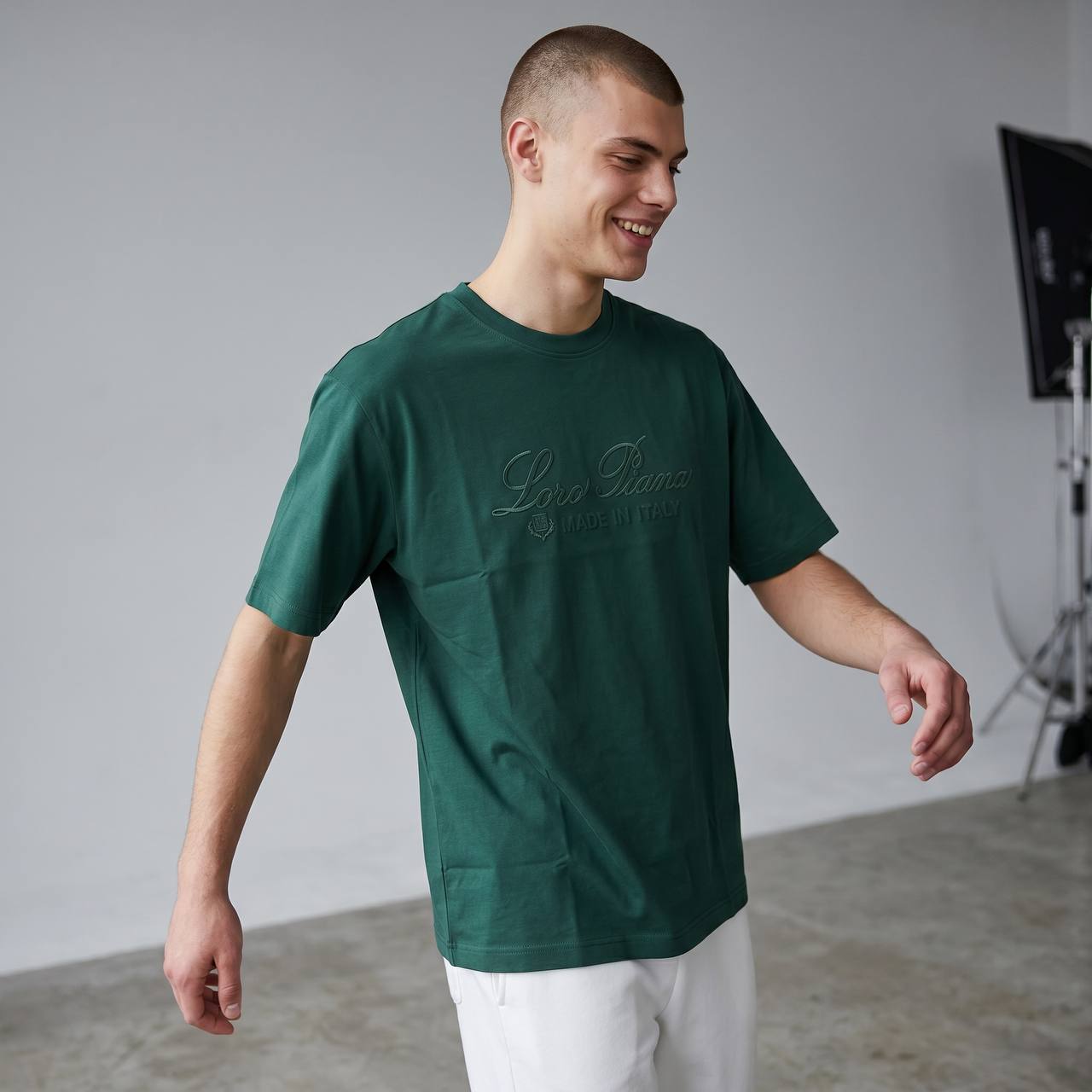 Loro Piana Oversized Signature Tee – Forest Green Luxury Edition 🌲✨ - MASTERPIECE