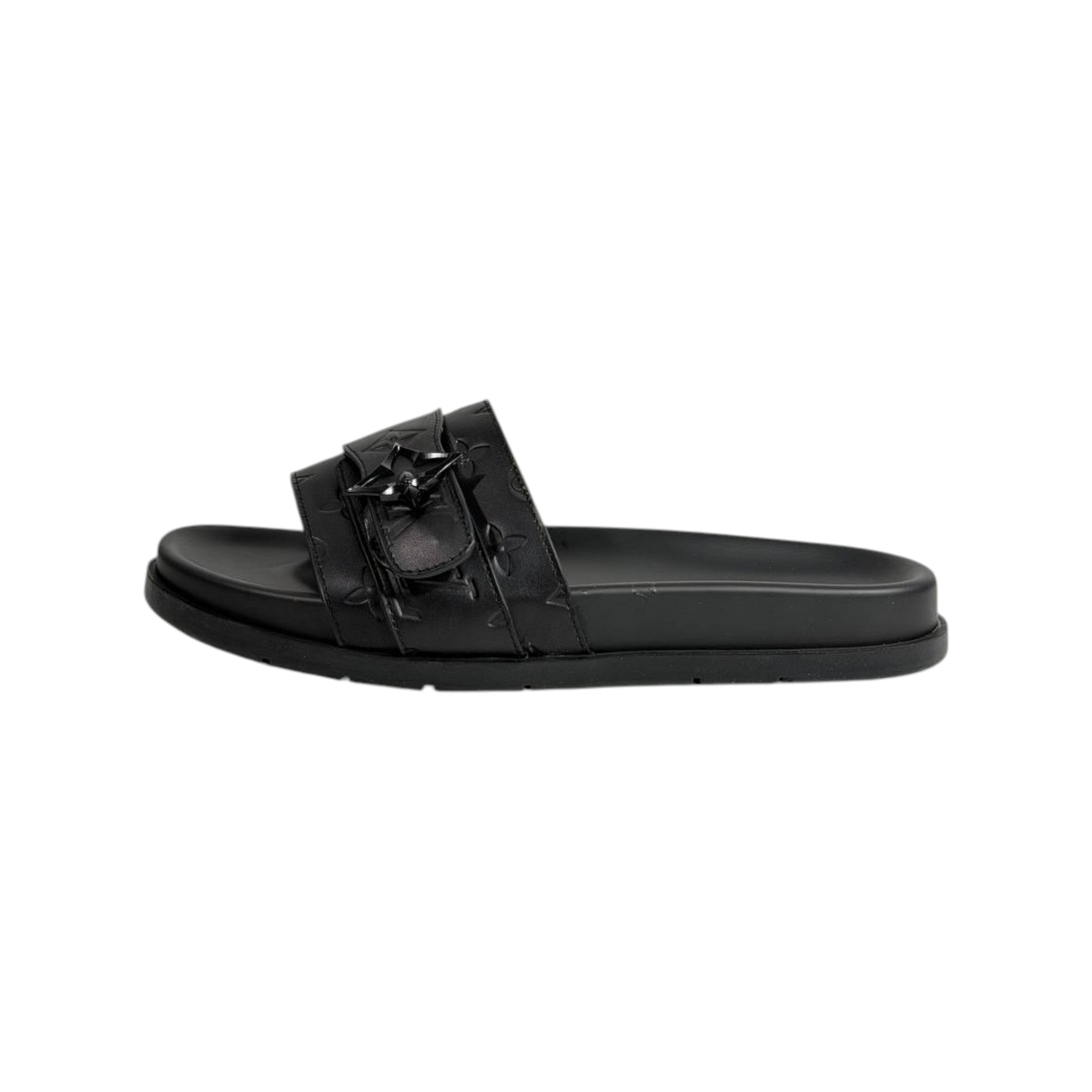 Louis Vuitton Black Monogram Slides 🖤✨ Luxury Comfort Sandals for Men - MASTERPIECE