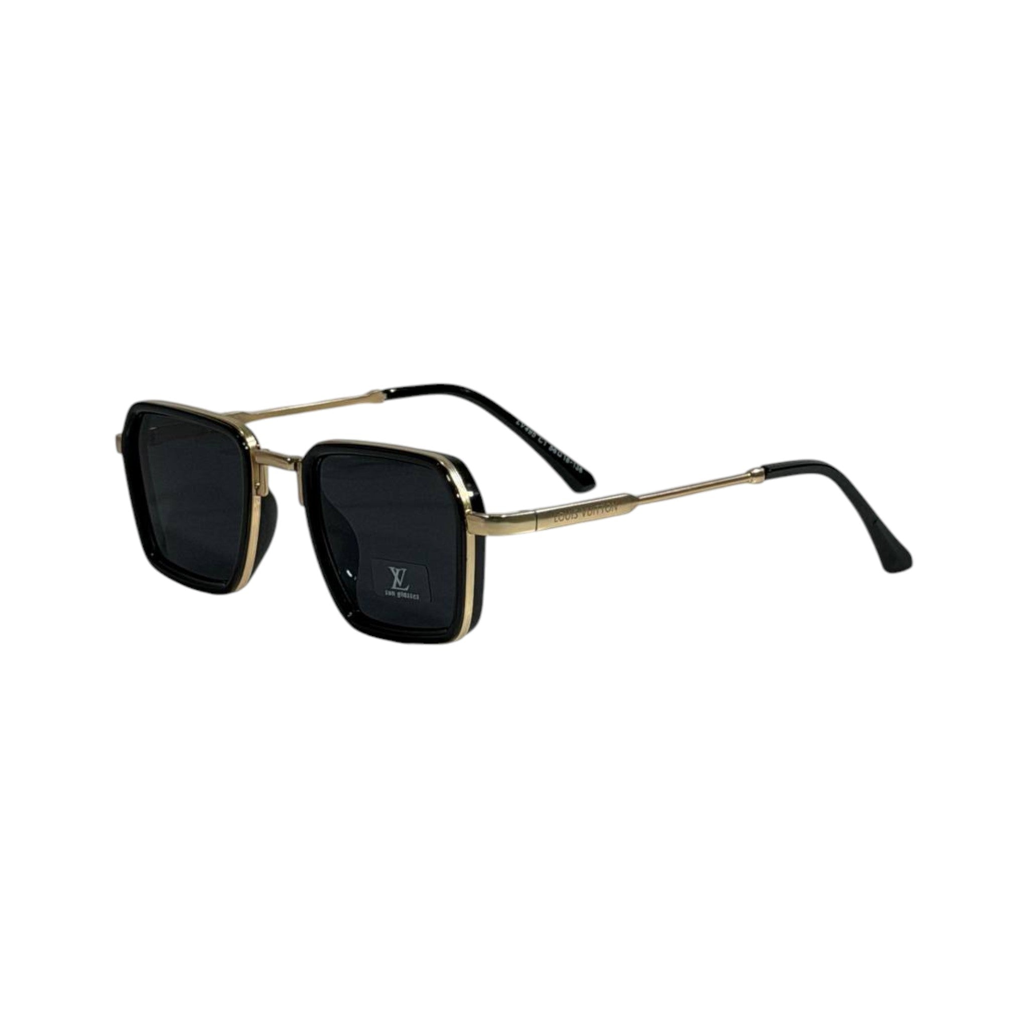 Louis Vuitton Black Square Sunglasses 🖤 | Gold Frame Luxury Shades - MASTERPIECE