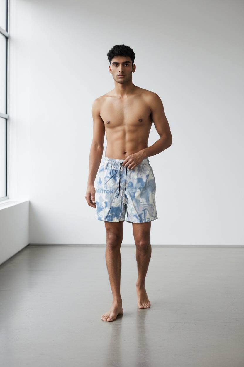 🌊 Louis Vuitton Blue Tie - Dye Swim Shorts – Minimal Luxury Summer Fit 🩳✨ - MASTERPIECE