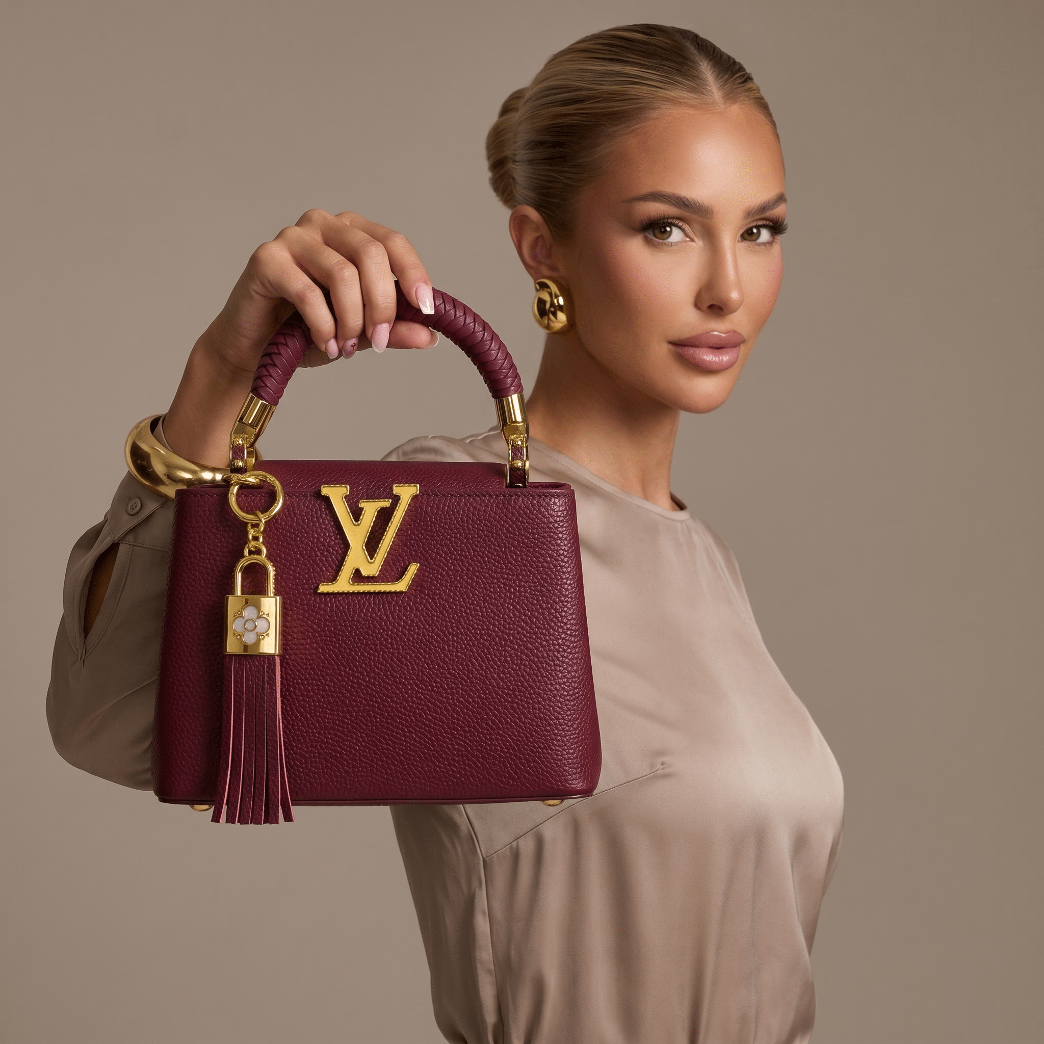 ✨ Louis Vuitton Capucines BB – Burgundy Leather Luxury Handbag 👜❤️ - MASTERPIECE