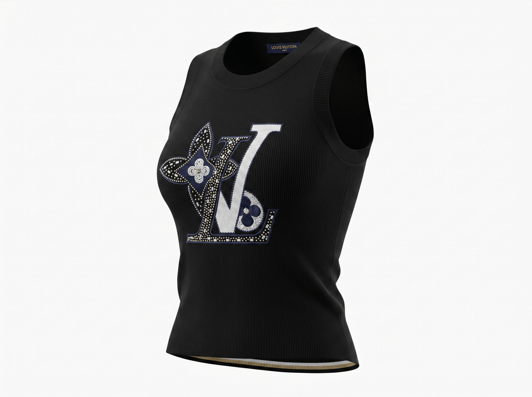 Louis Vuitton Crystal Monogram Knit Top 🖤✨ - MASTERPIECE