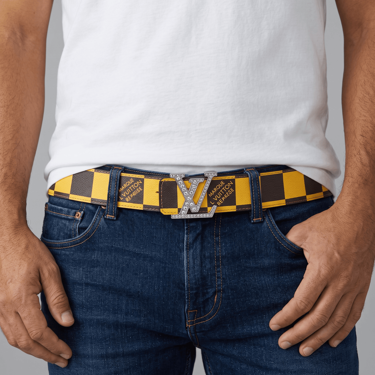 Louis Vuitton Damier Belt — Yellow & Brown - MASTERPIECE