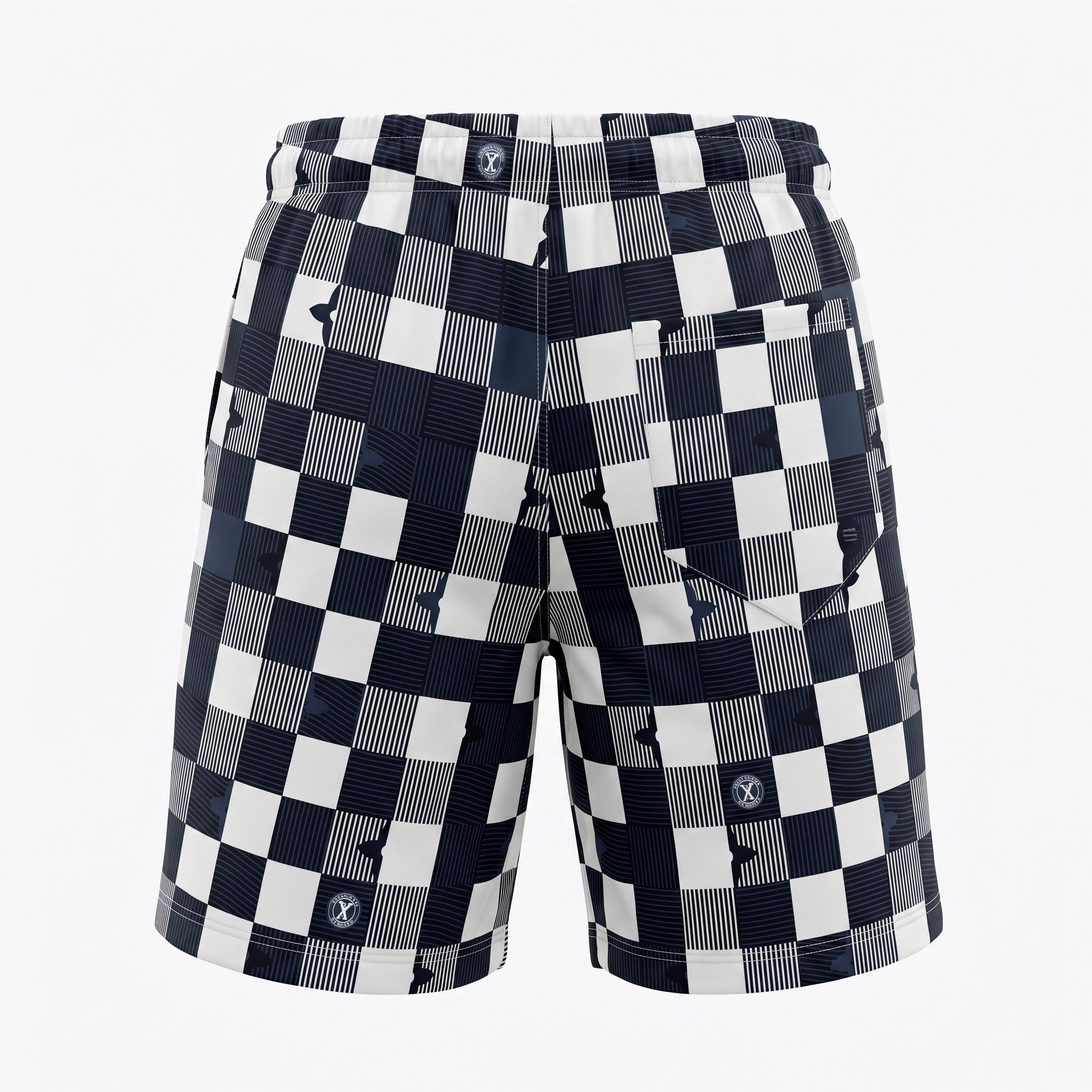 Louis Vuitton Damier Check Swim Shorts – Navy & White 🌊💙🤍 - MASTERPIECE
