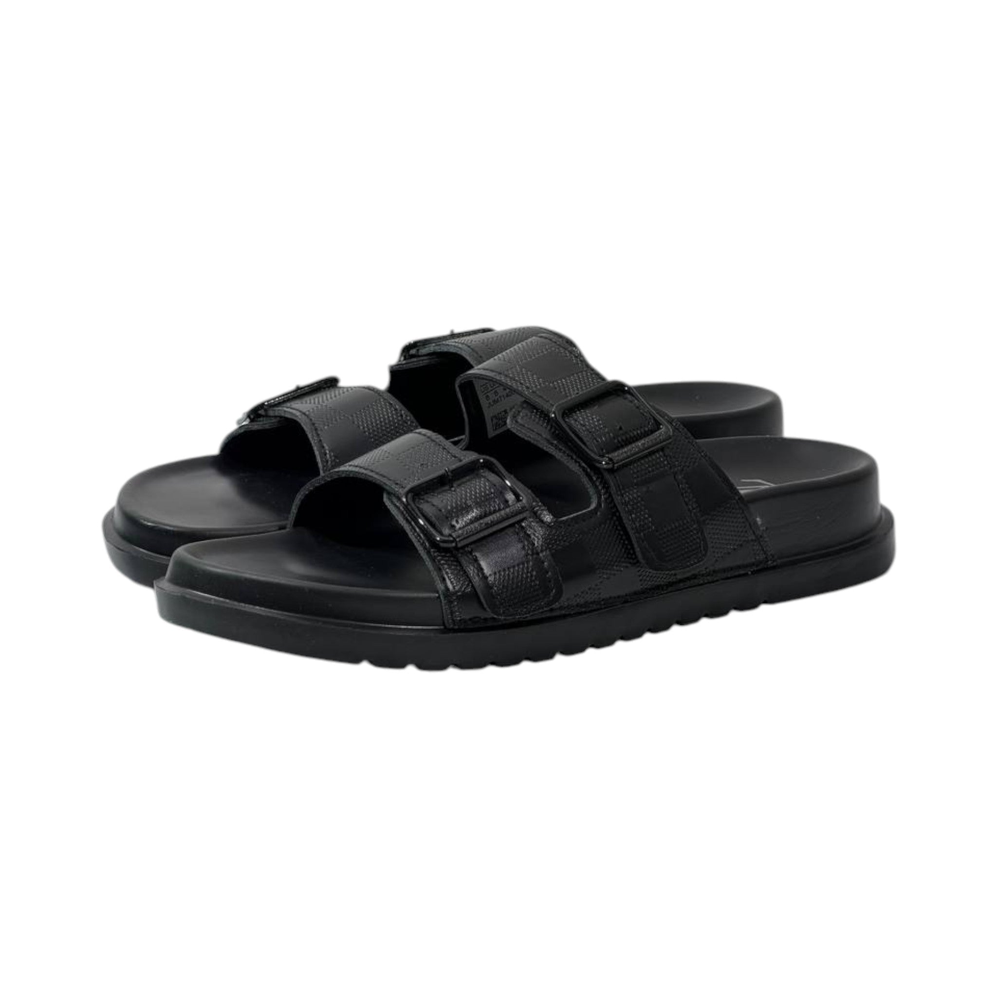🖤 Louis Vuitton Damier Eclipse Double-Buckle Slides – Modern Luxury, Everyday Comfort - MASTERPIECE