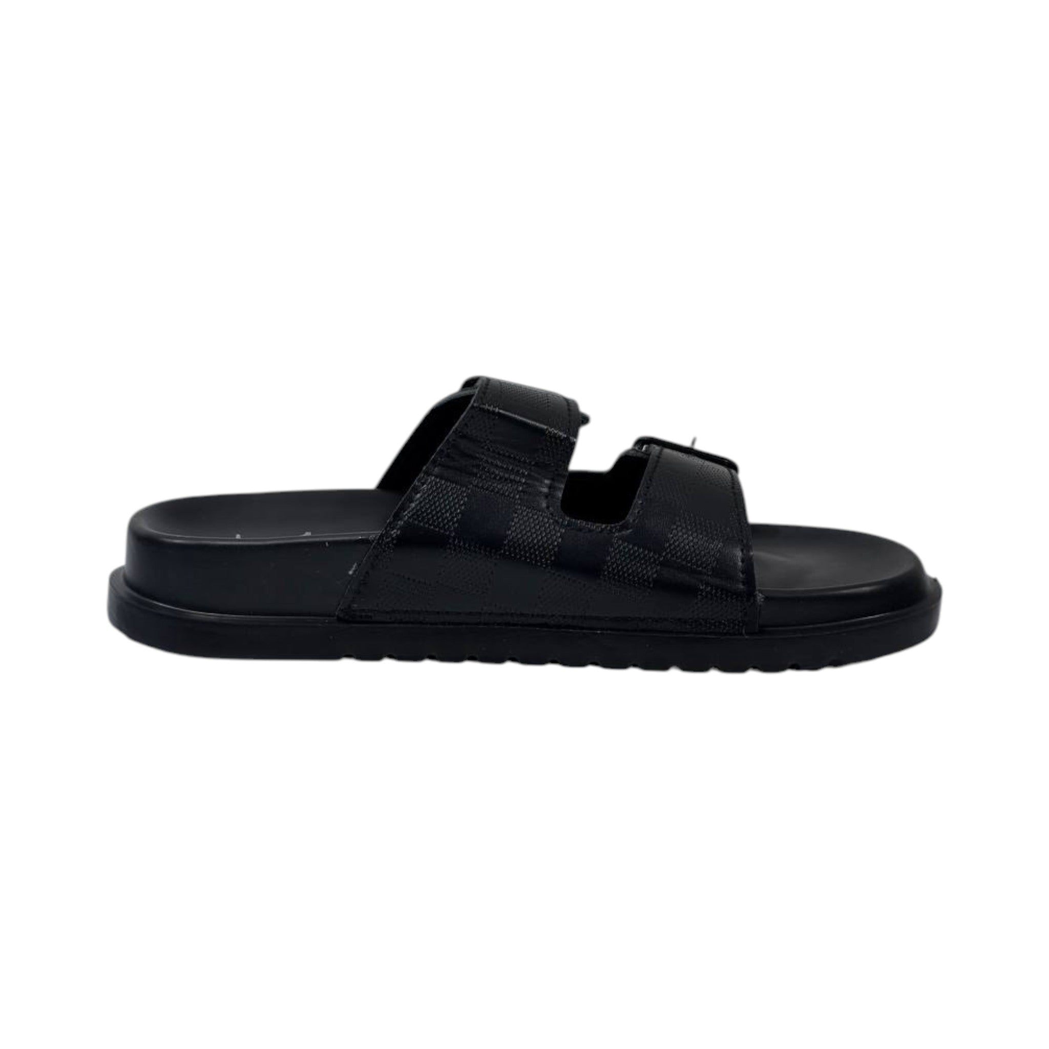 🖤 Louis Vuitton Damier Eclipse Double-Buckle Slides – Modern Luxury, Everyday Comfort - MASTERPIECE