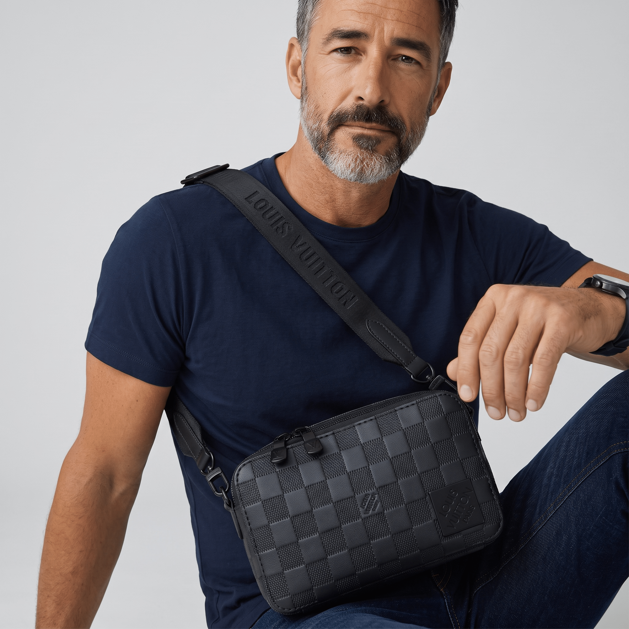 Louis Vuitton Damier Leather Crossbody Bag – Black - MASTERPIECE