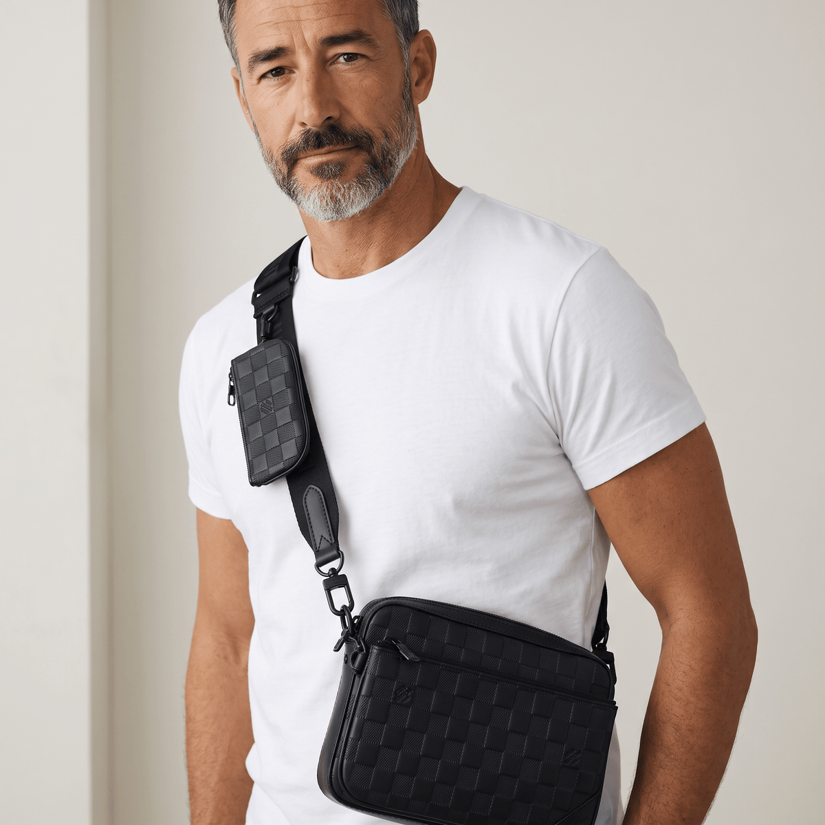 Louis Vuitton Damier Leather Crossbody Bag – Black - MASTERPIECE