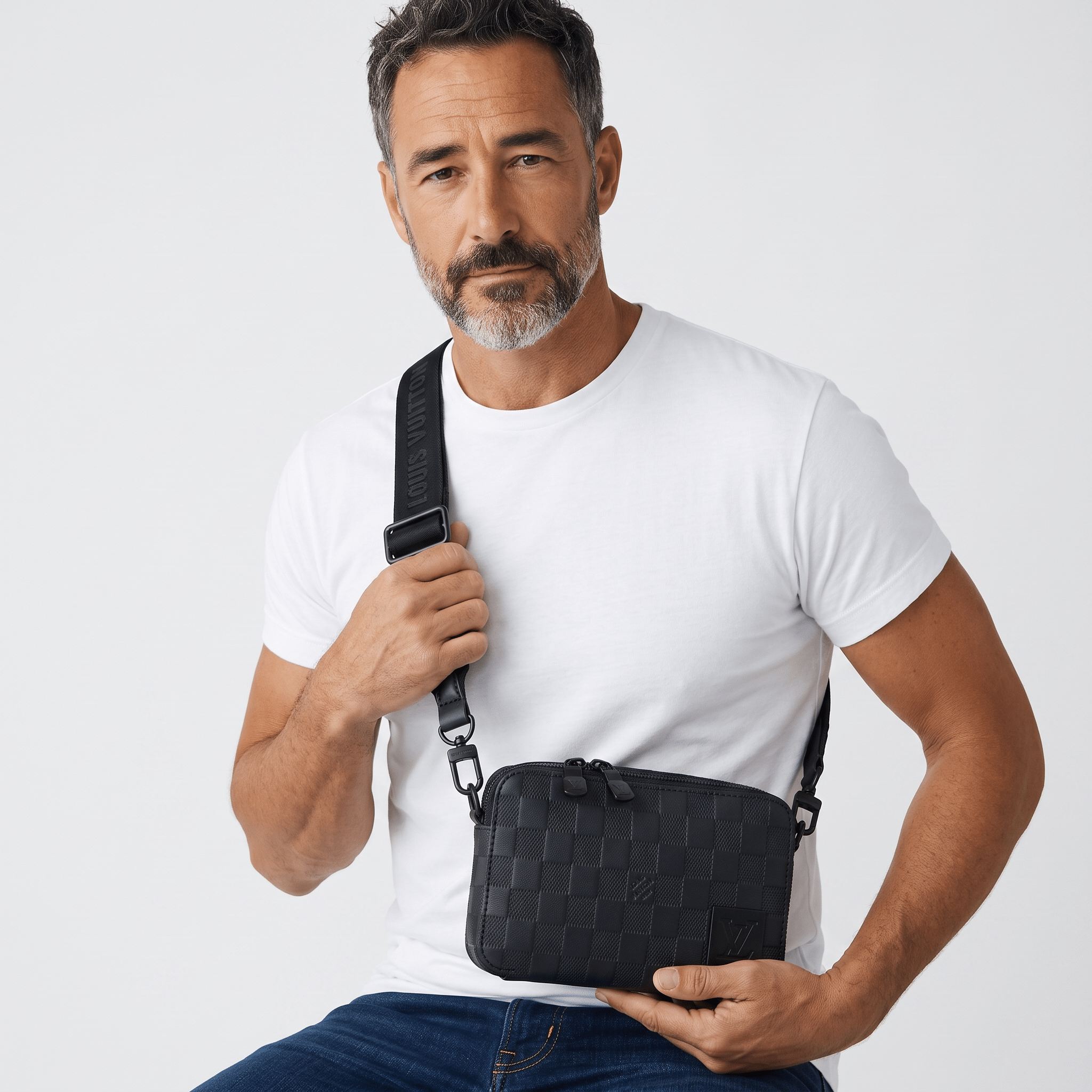 Louis Vuitton Damier Leather Crossbody Bag – Black - MASTERPIECE