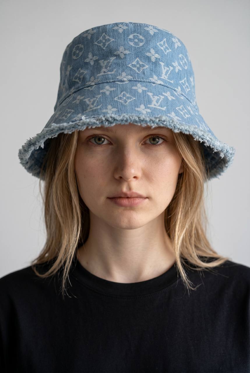 🧢 Louis Vuitton Denim Monogram Bucket Hat | Frayed Edge Luxury Style 💙✨ - MASTERPIECE