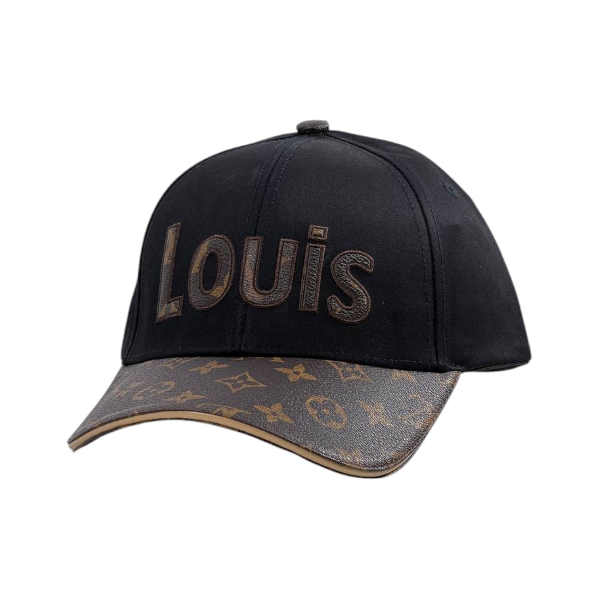 🧢 Louis Vuitton Inspired Black Cap | Monogram Brim Luxury Edition 🖤✨ - MASTERPIECE