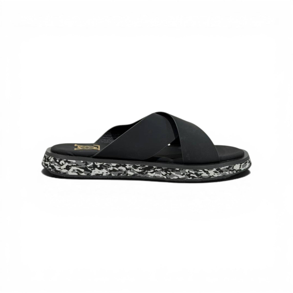 LOUIS VUITTON Luxury Black Cross Strap Sandals – LV Logo Detail & Marble Sole Design 👡✨ - MASTERPIECE