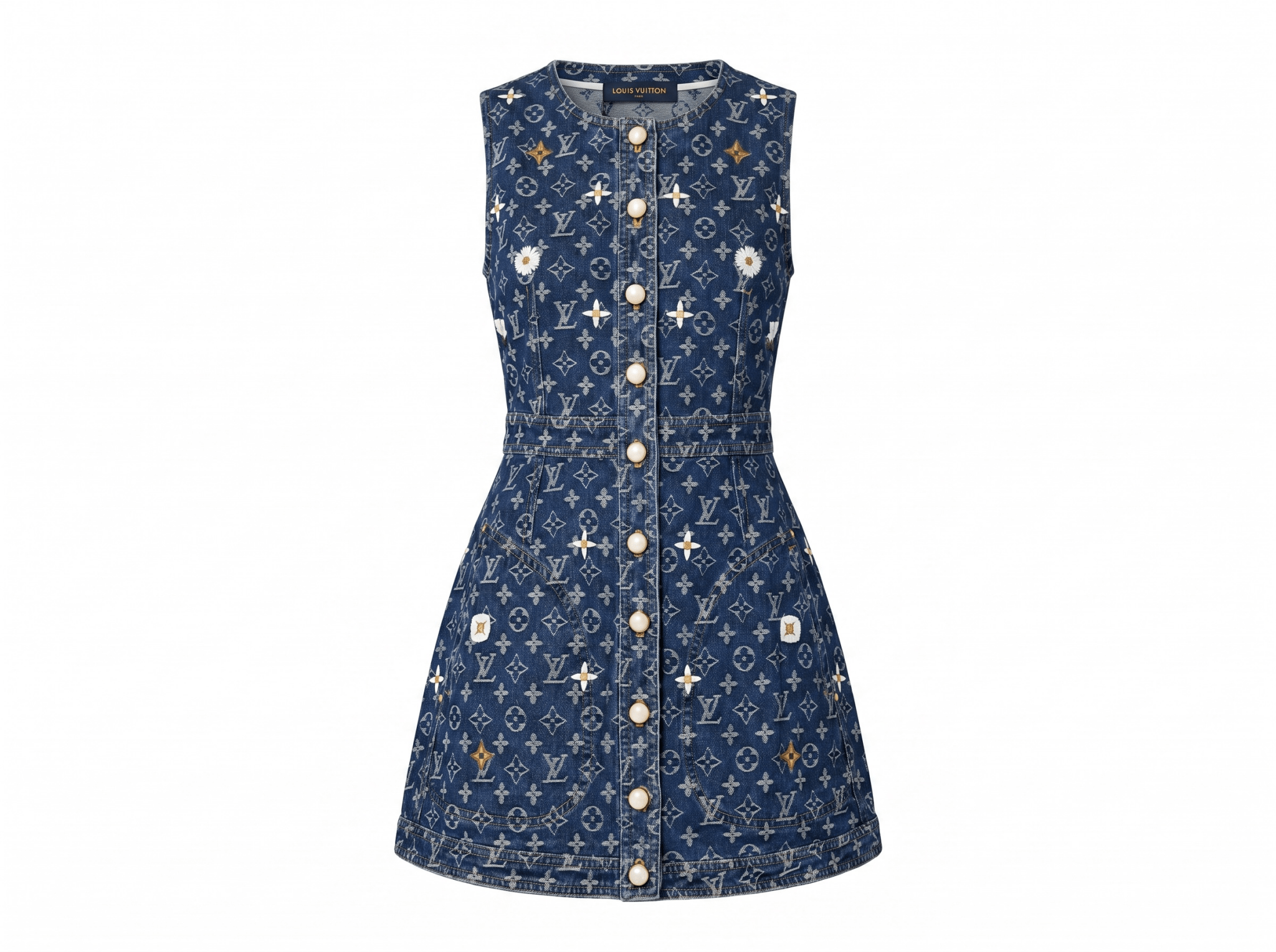 Louis Vuitton Monogram Denim Sleeveless Mini Dress 💙✨ - MASTERPIECE