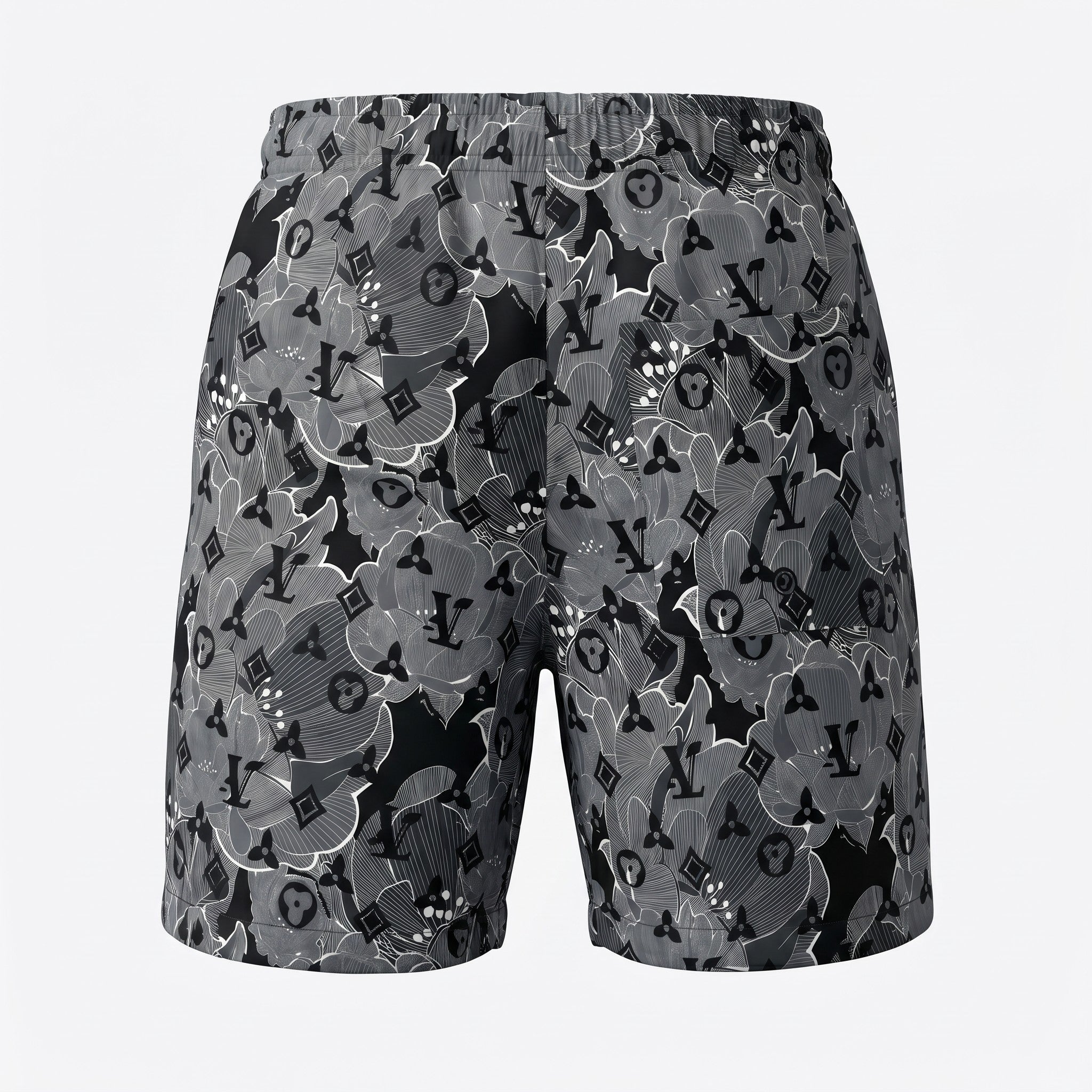 Louis Vuitton Monogram Floral Swim Shorts – Charcoal Grey 🩶🖤🌊 - MASTERPIECE