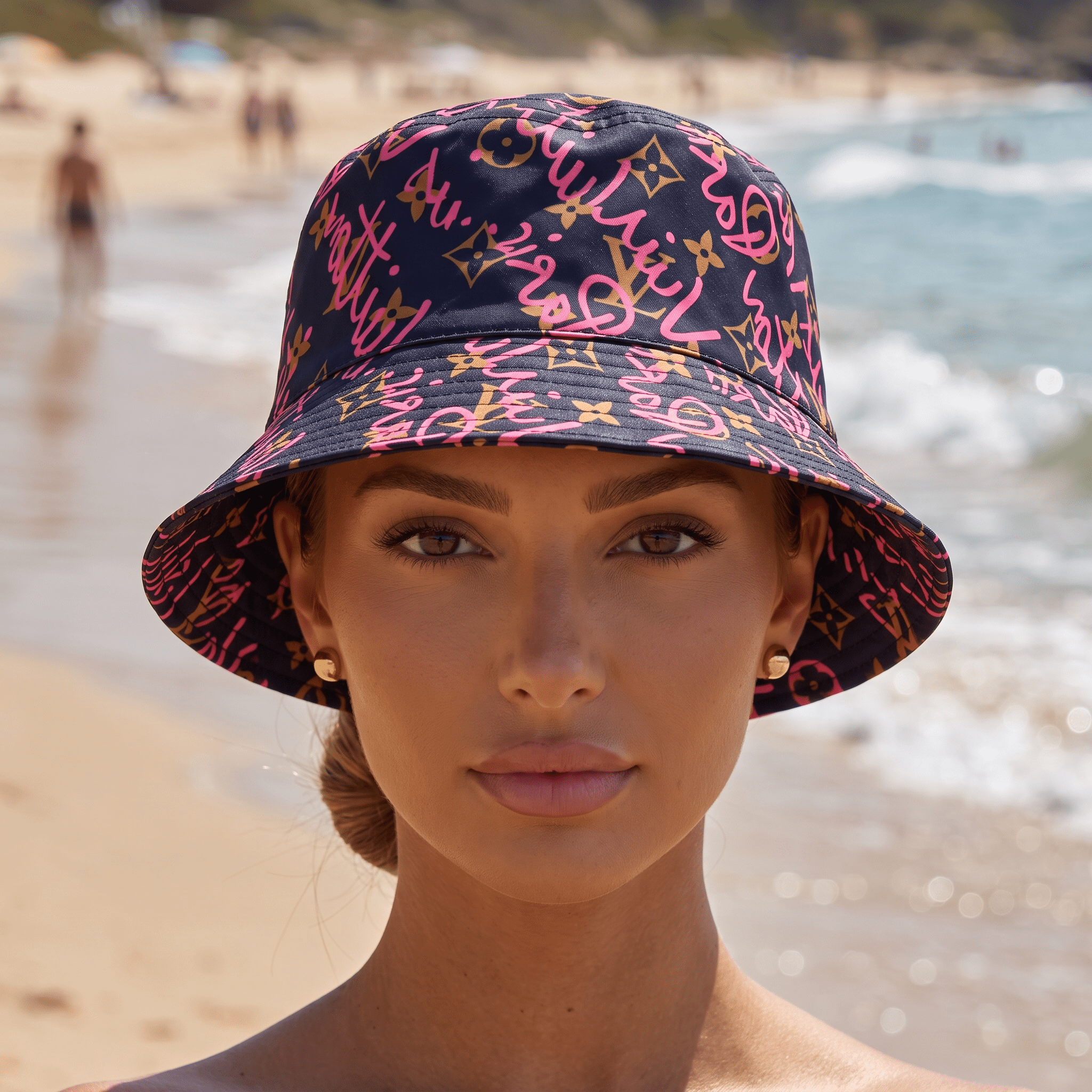 Louis Vuitton Monogram Graffiti Bucket Hat – Black/Pink 🖤💖 - MASTERPIECE