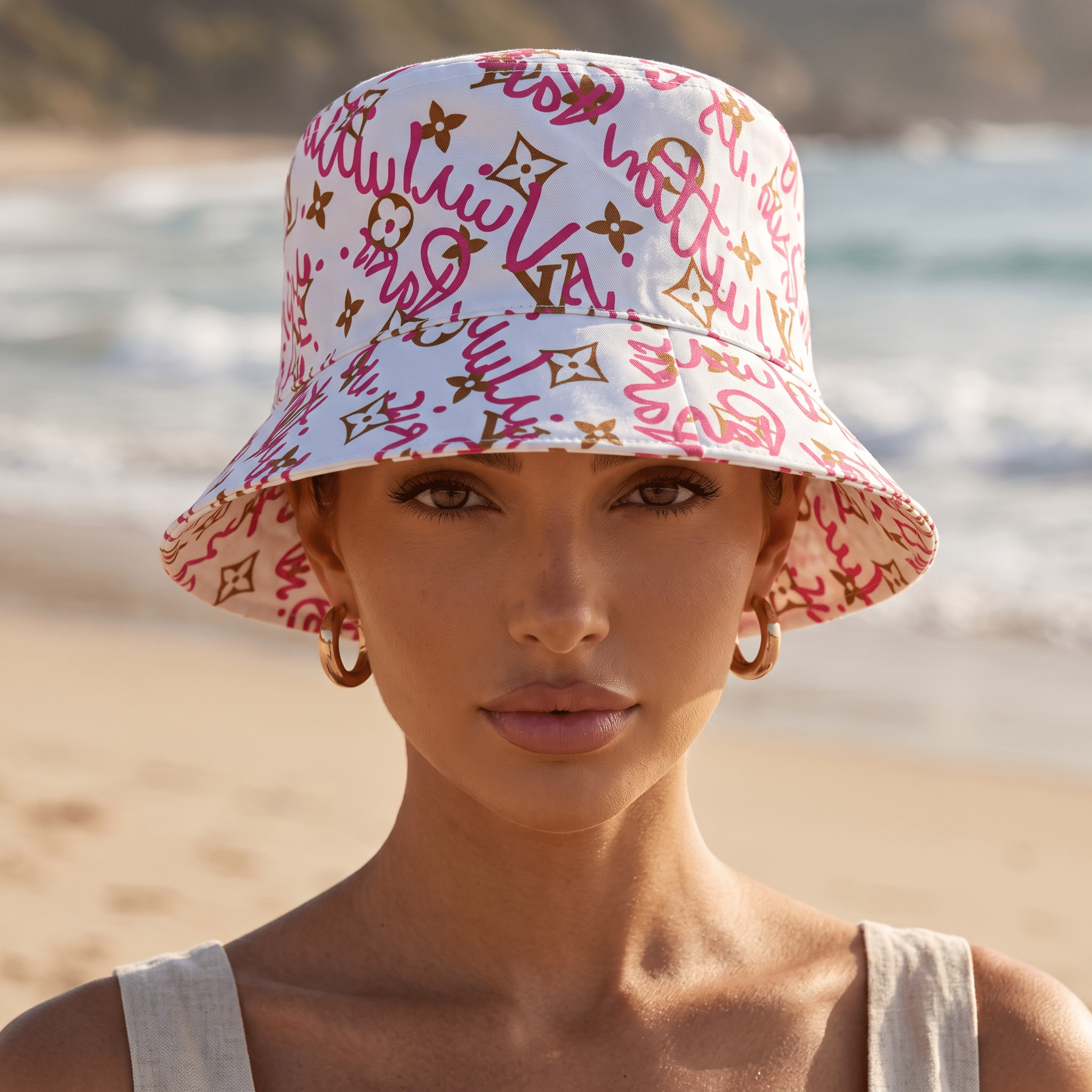 Louis Vuitton Monogram Graffiti Bucket Hat 💗🤍 - MASTERPIECE