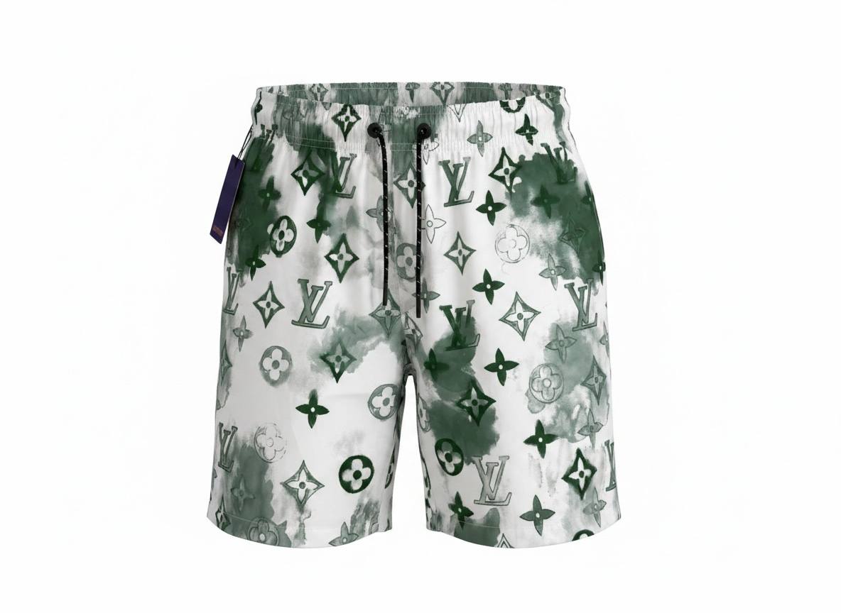 Louis Vuitton Monogram Green Tie - Dye Swim Shorts 🩳 | LV Luxury Beachwear - MASTERPIECE