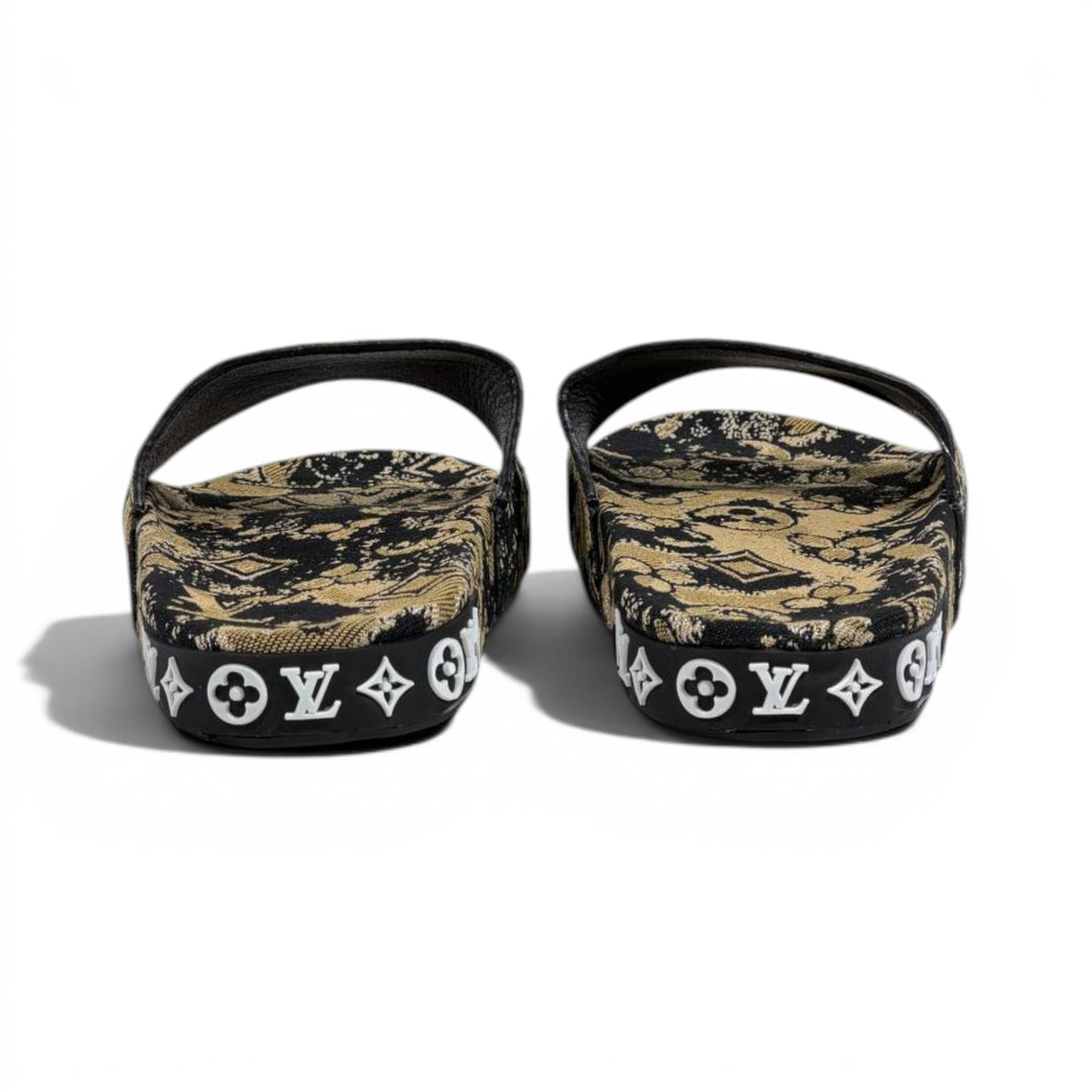 Louis Vuitton Monogram Inspired Slide Sandals – Luxury Designer Comfort Slippers ✨🖤 - MASTERPIECE