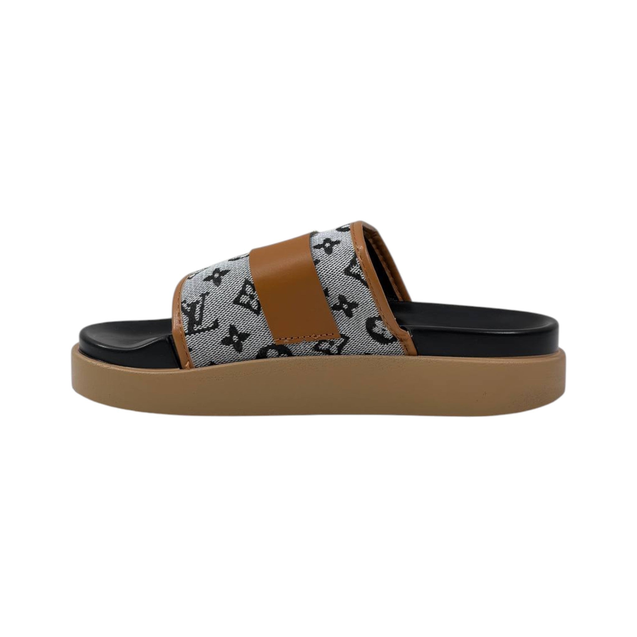 🤍🤎 Louis Vuitton Monogram Platform Slides – Beige Edition - MASTERPIECE