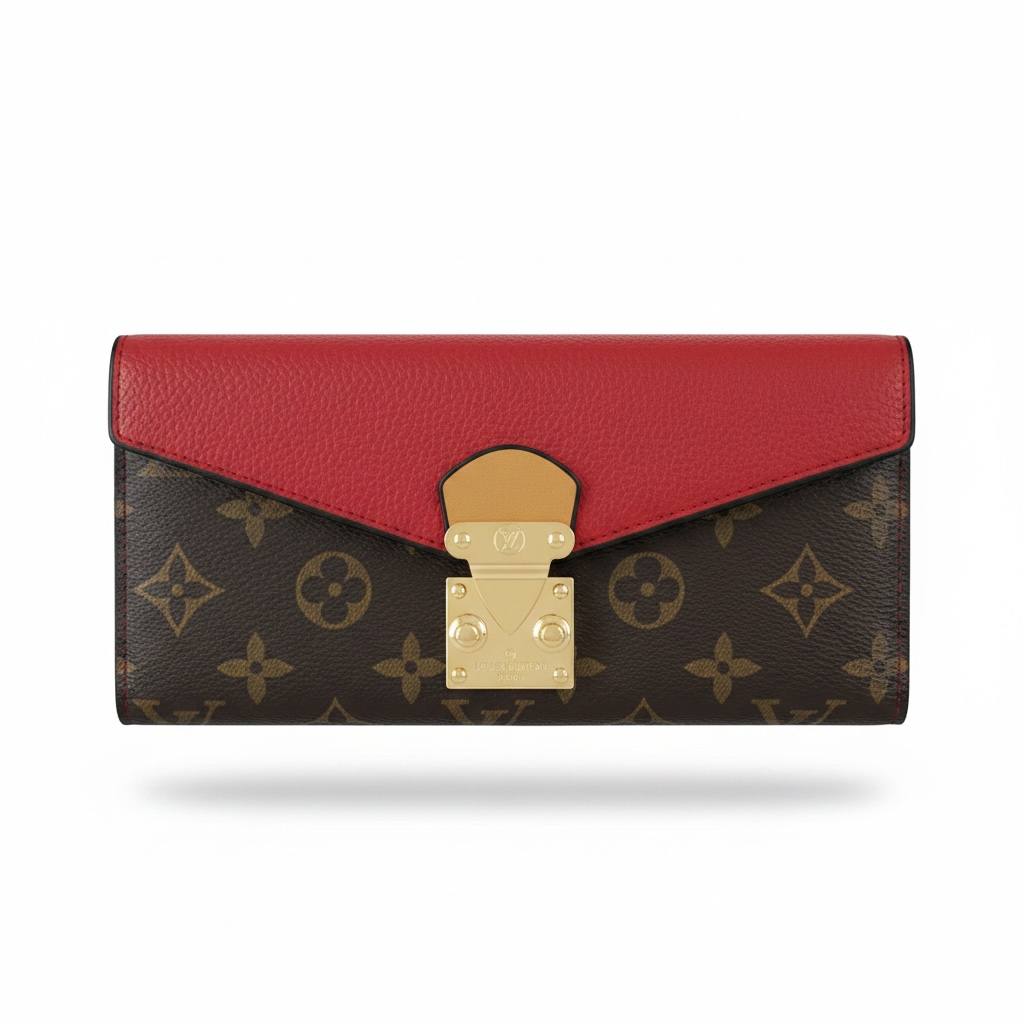 Louis Vuitton Monogram Red Lock Wallet – Luxury Women’s Statement Piece ❤️✨ - MASTERPIECE