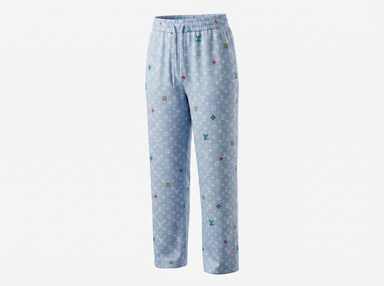 💙 Louis Vuitton Monogram Silk Lounge Pants - MASTERPIECE