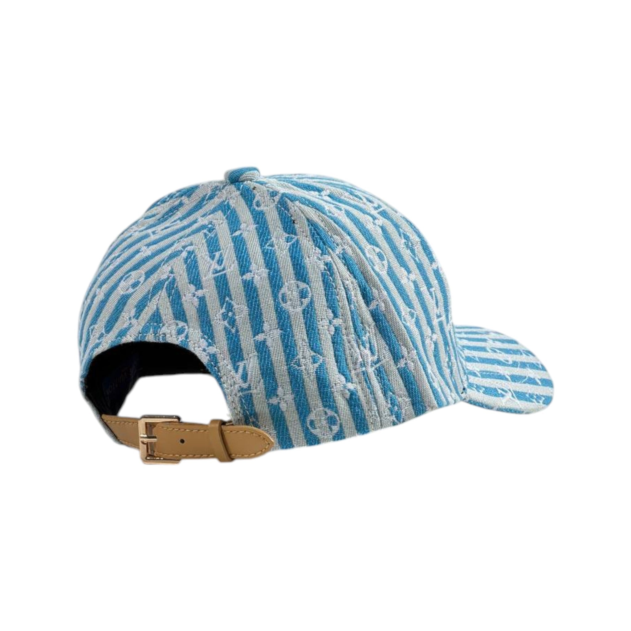 💙 Louis Vuitton Monogram Stripe Blue Cap | Luxury Denim Style Hat 🧢 - MASTERPIECE