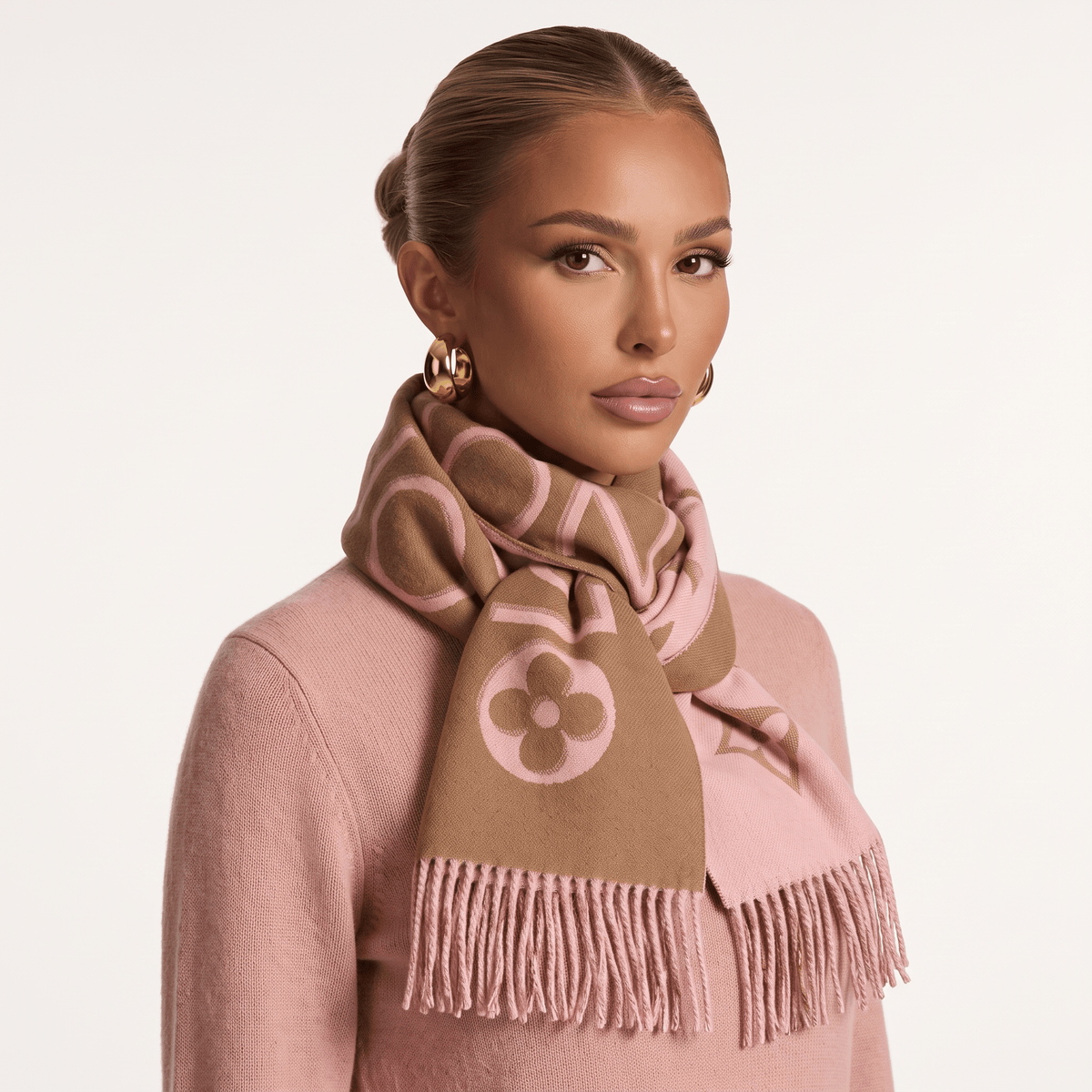 Louis Vuitton Monogram Winter Scarf — Brown & Blush - MASTERPIECE