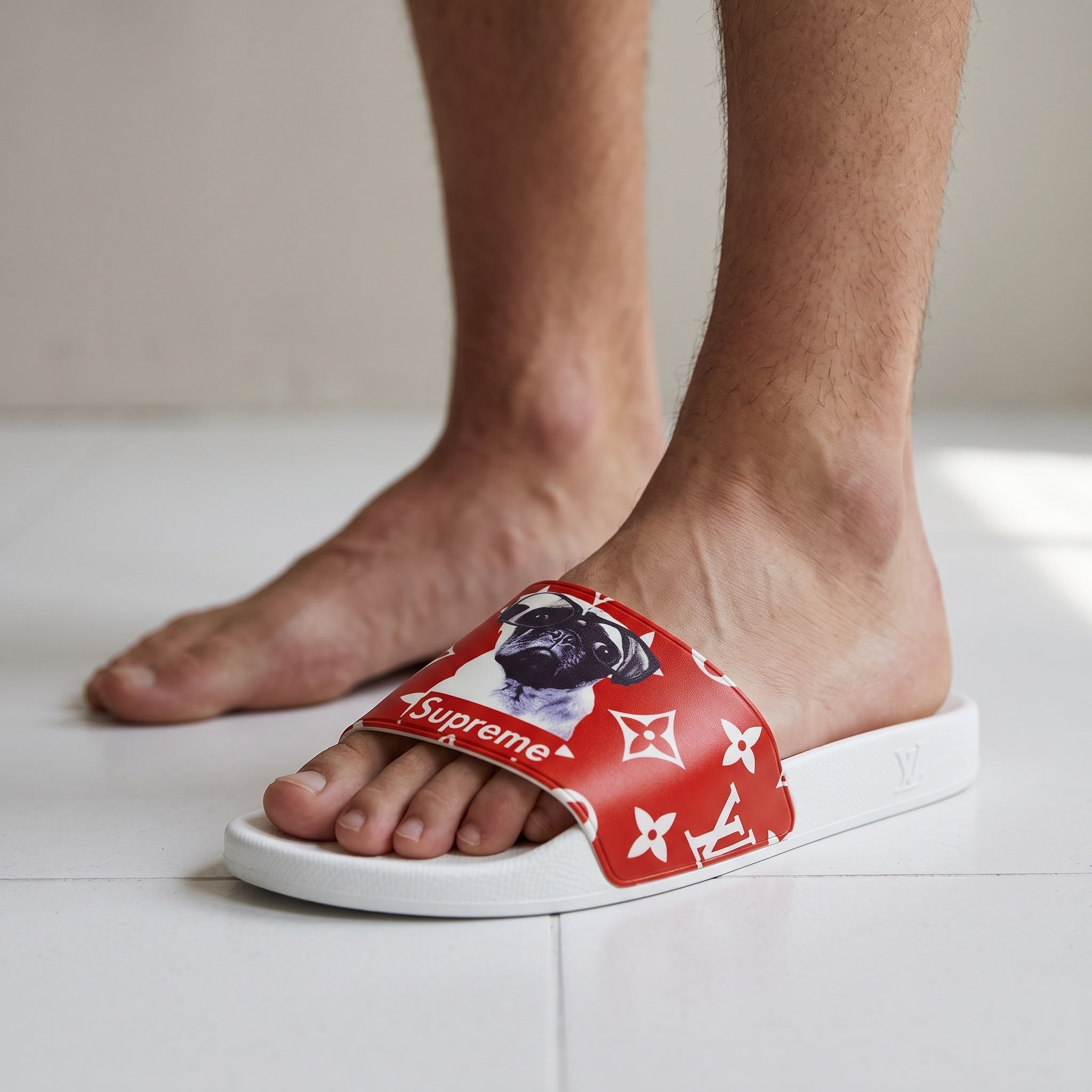 Louis Vuitton Slide – Red Monogram Pool 🩴 - MASTERPIECE