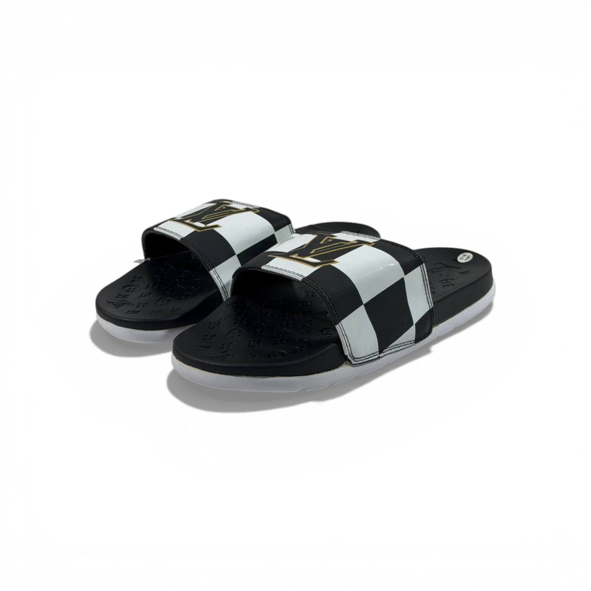 🖤 Louis Vuitton Slides – Damier Black & White Edition 👑✨ - MASTERPIECE