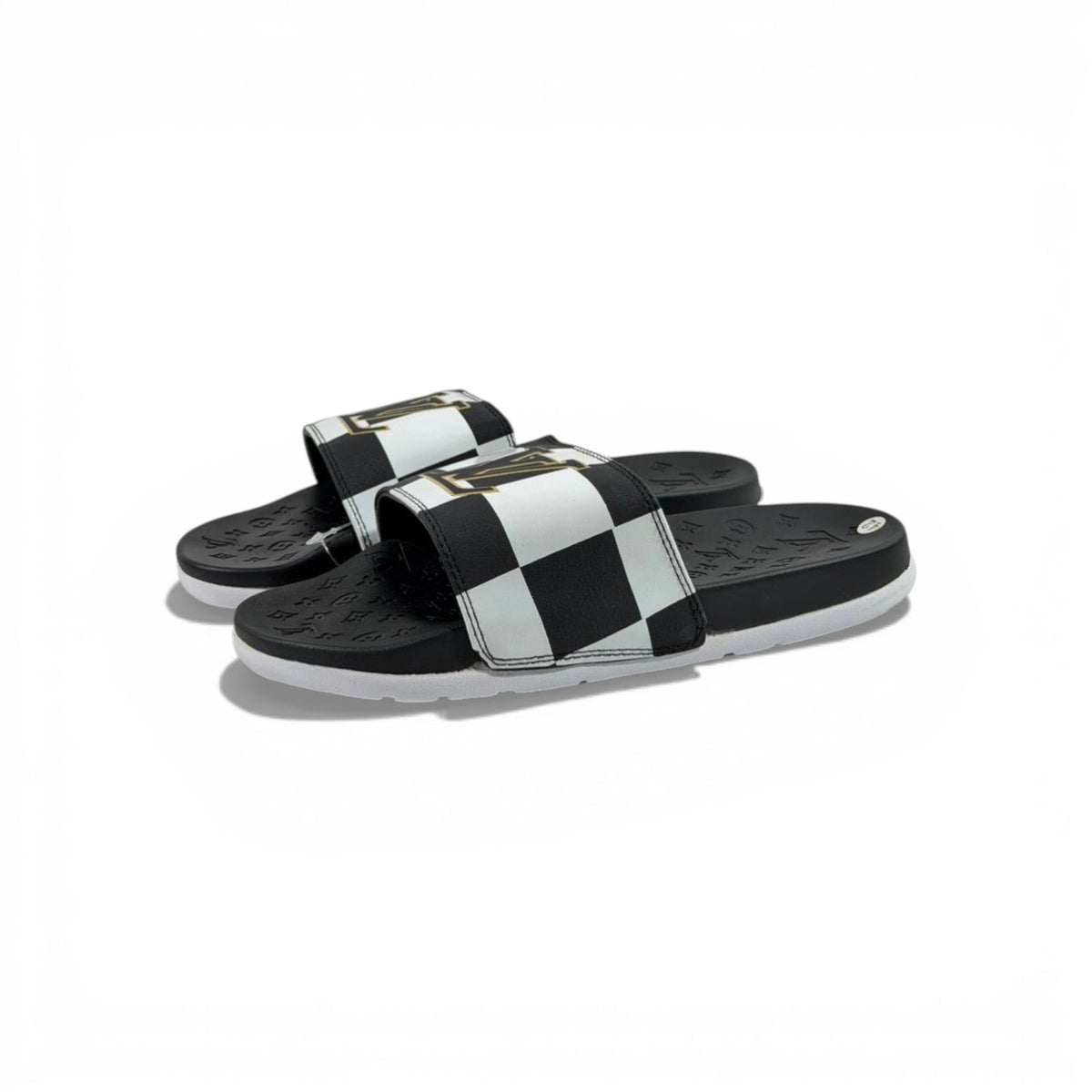 🖤 Louis Vuitton Slides – Damier Black & White Edition 👑✨ - MASTERPIECE