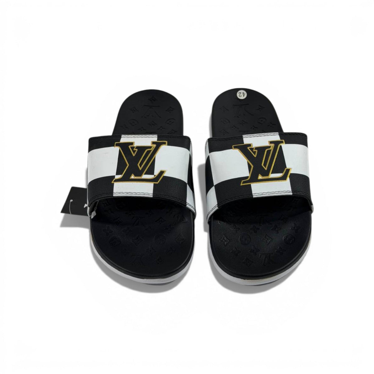 🖤 Louis Vuitton Slides – Damier Black & White Edition 👑✨ - MASTERPIECE