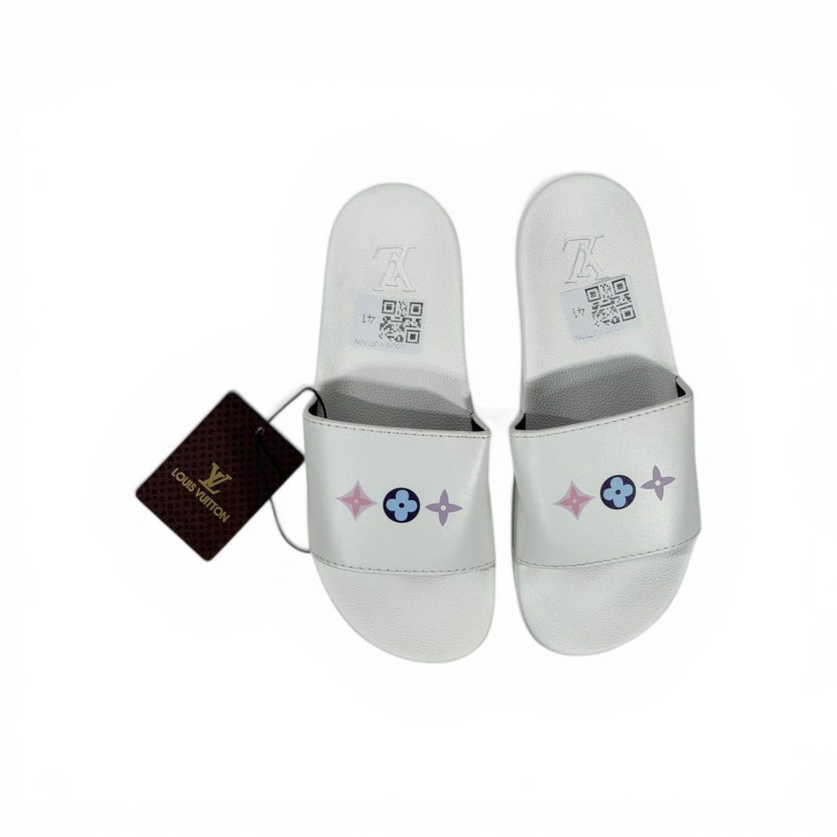 🤍 Louis Vuitton Slides – White Pastel Monogram Edition 🌸✨ - MASTERPIECE
