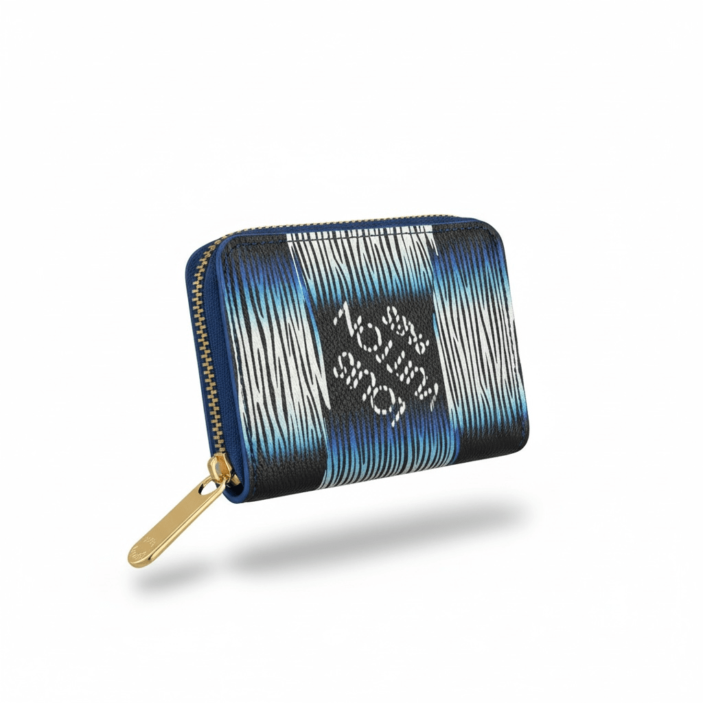 Louis Vuitton Style Blue Pattern Zip Card Holder Wallet 🔵✨ - MASTERPIECE